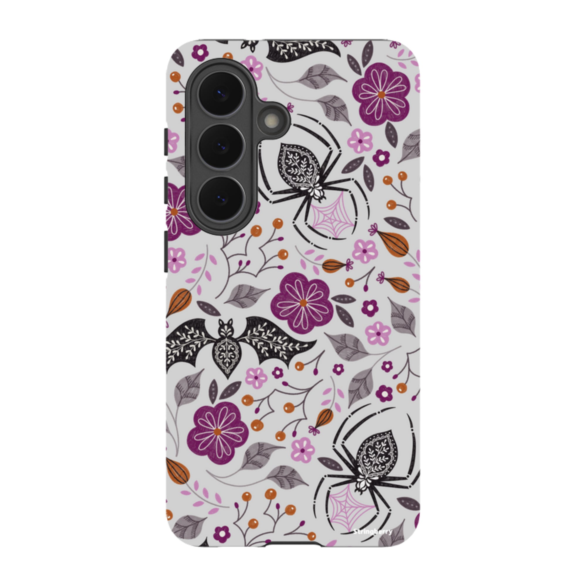 Samsung Tough Case - SpiderBat Pattern Grey By Jenny Zemanek