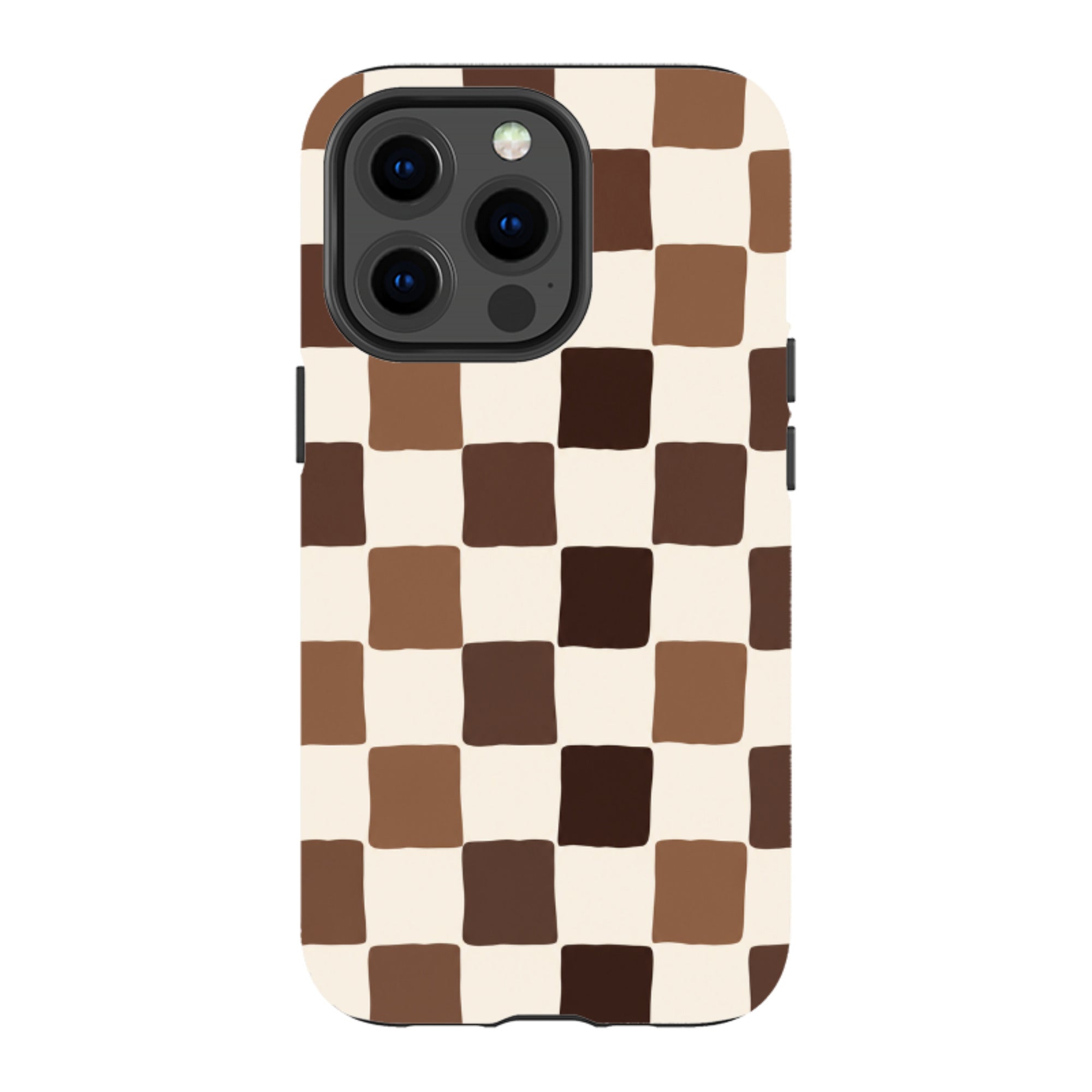 iPhone MagSafe Tough Case - Brown Checkerboard