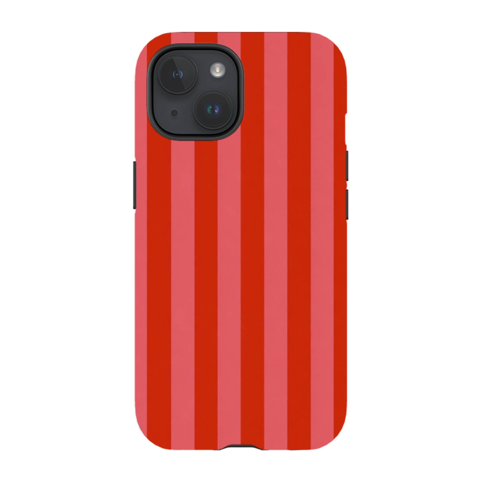 iPhone Tough Case - Cherry Red & Pink Stripe