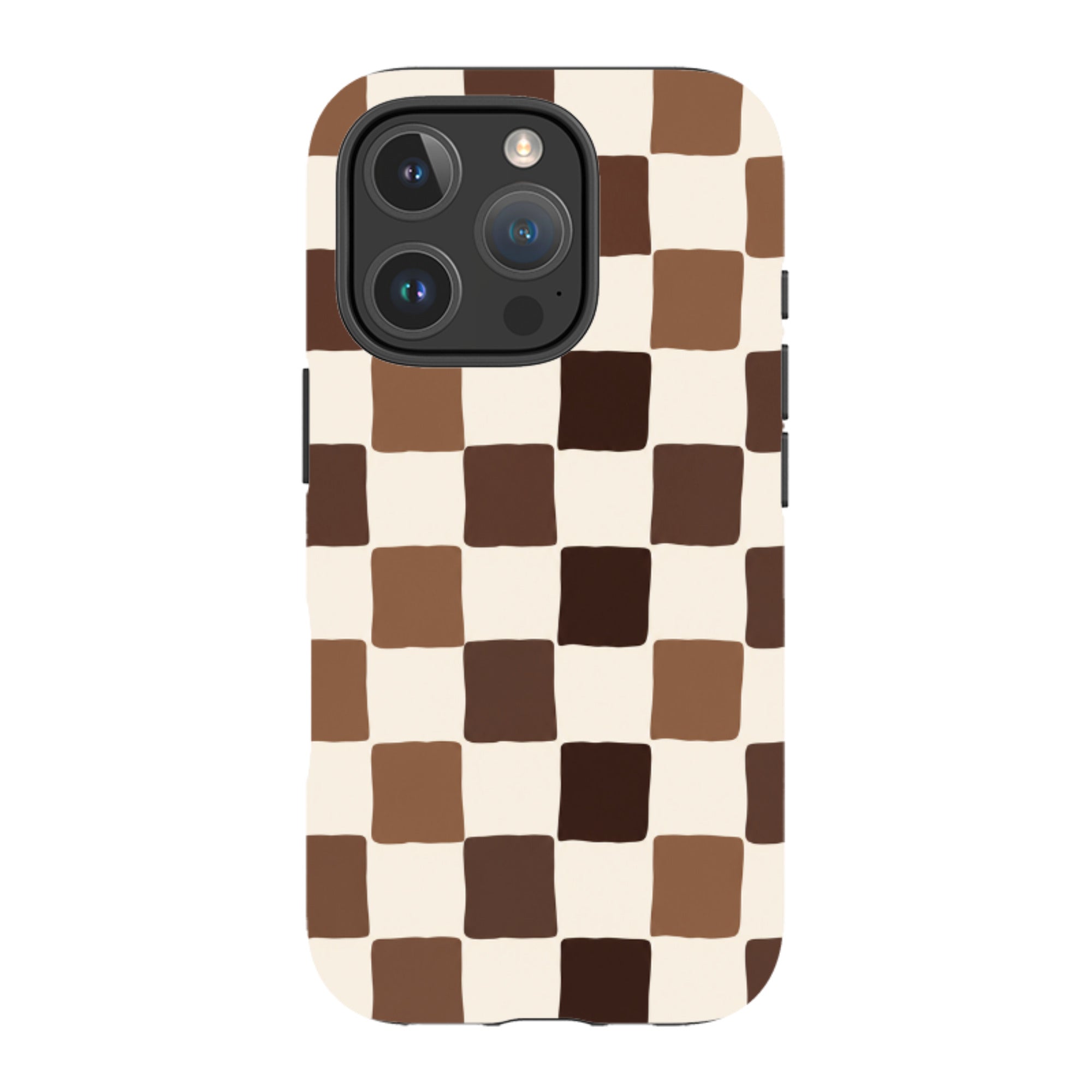 iPhone MagSafe Tough Case - Brown Checkerboard