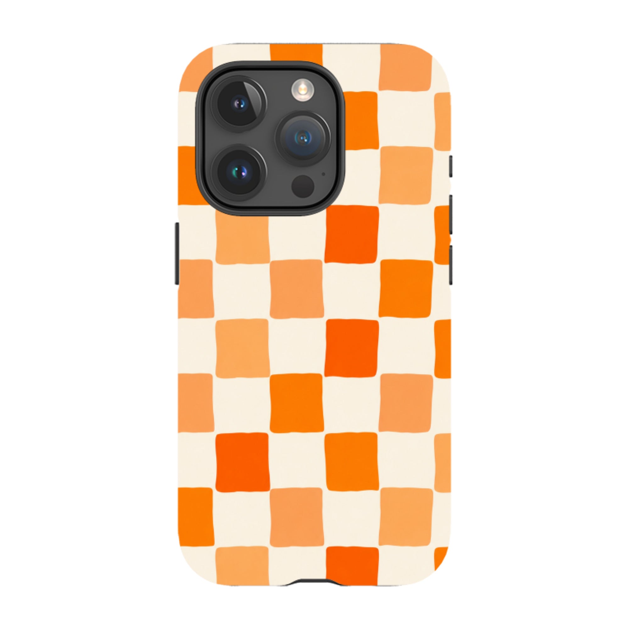 iPhone Tough Case - Orange Checkerboard