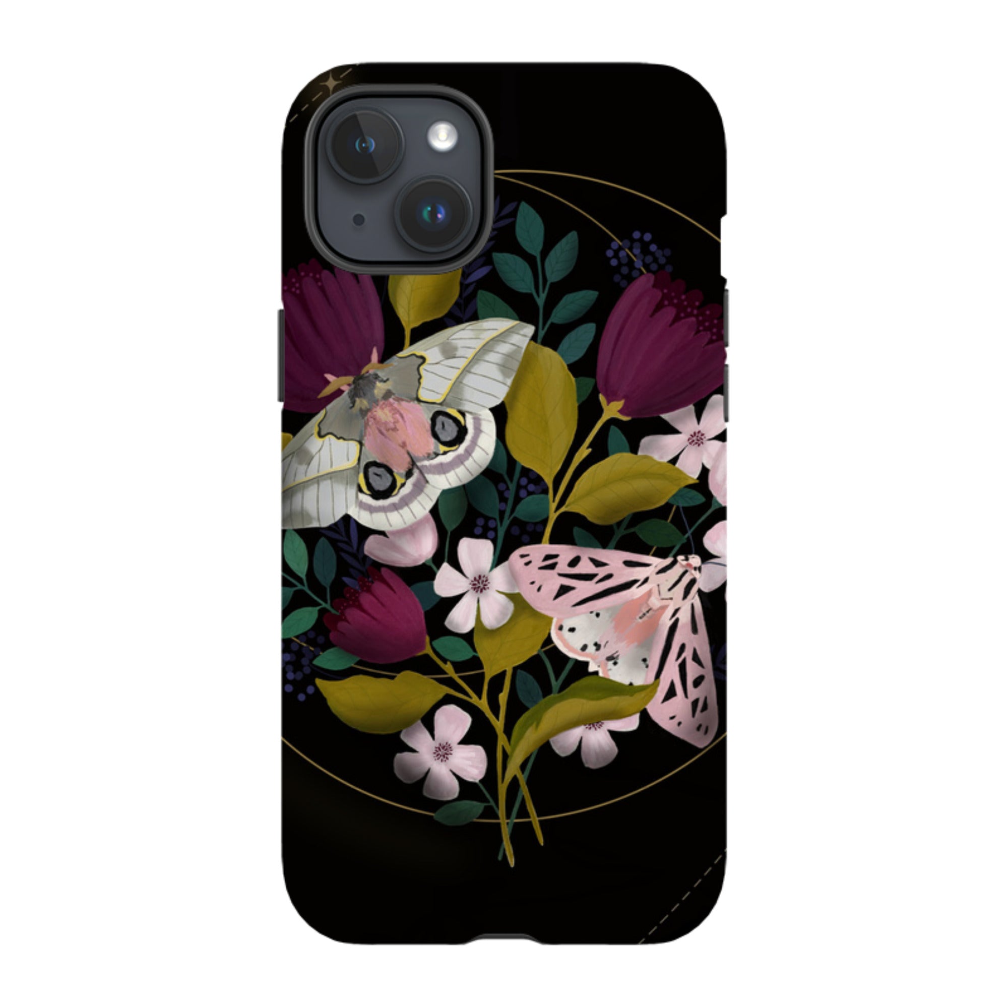 iPhone Tough Case - Moon Moths By Bex Parkin