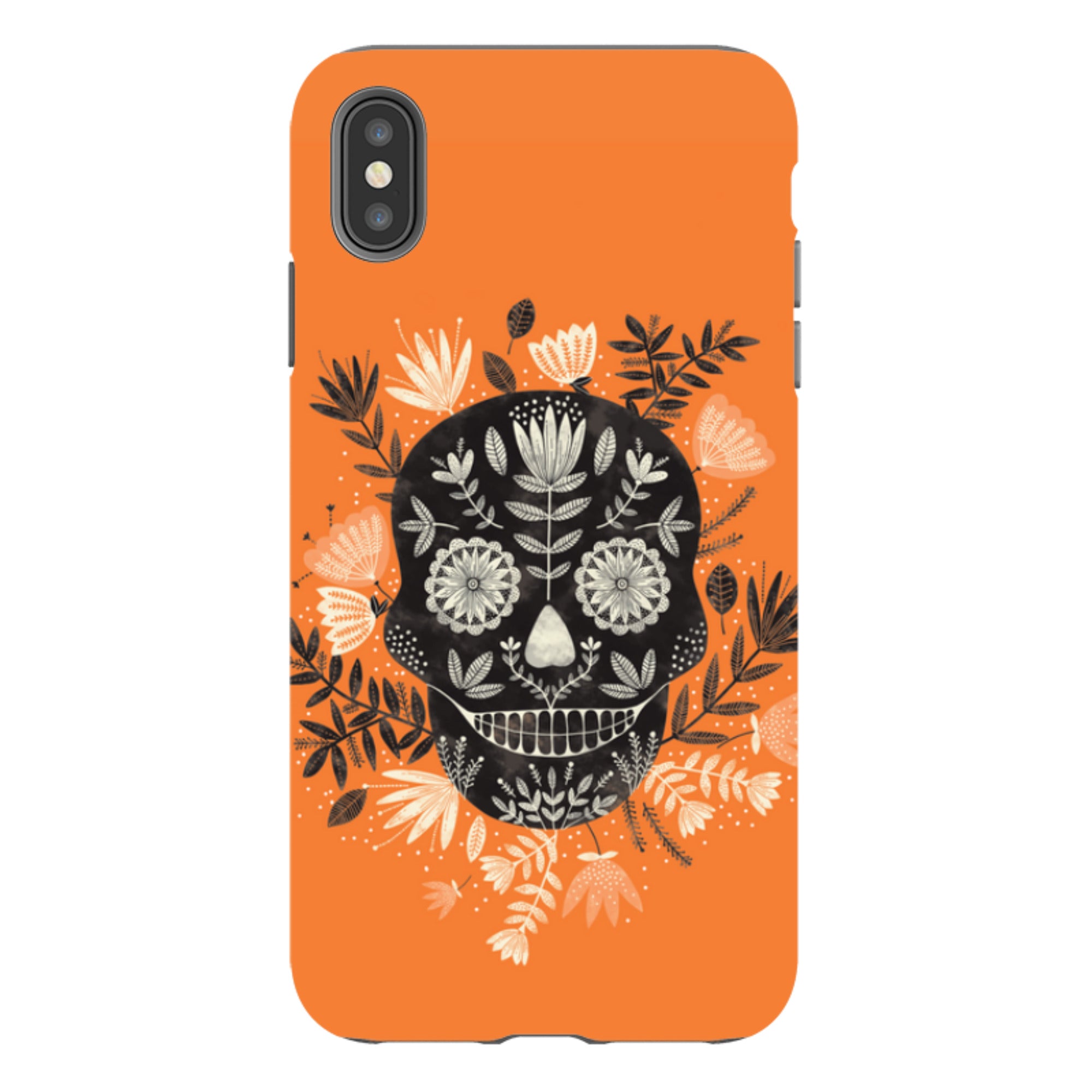 iPhone Tough Case - Sugar Skull Orange By Jade Mosinski