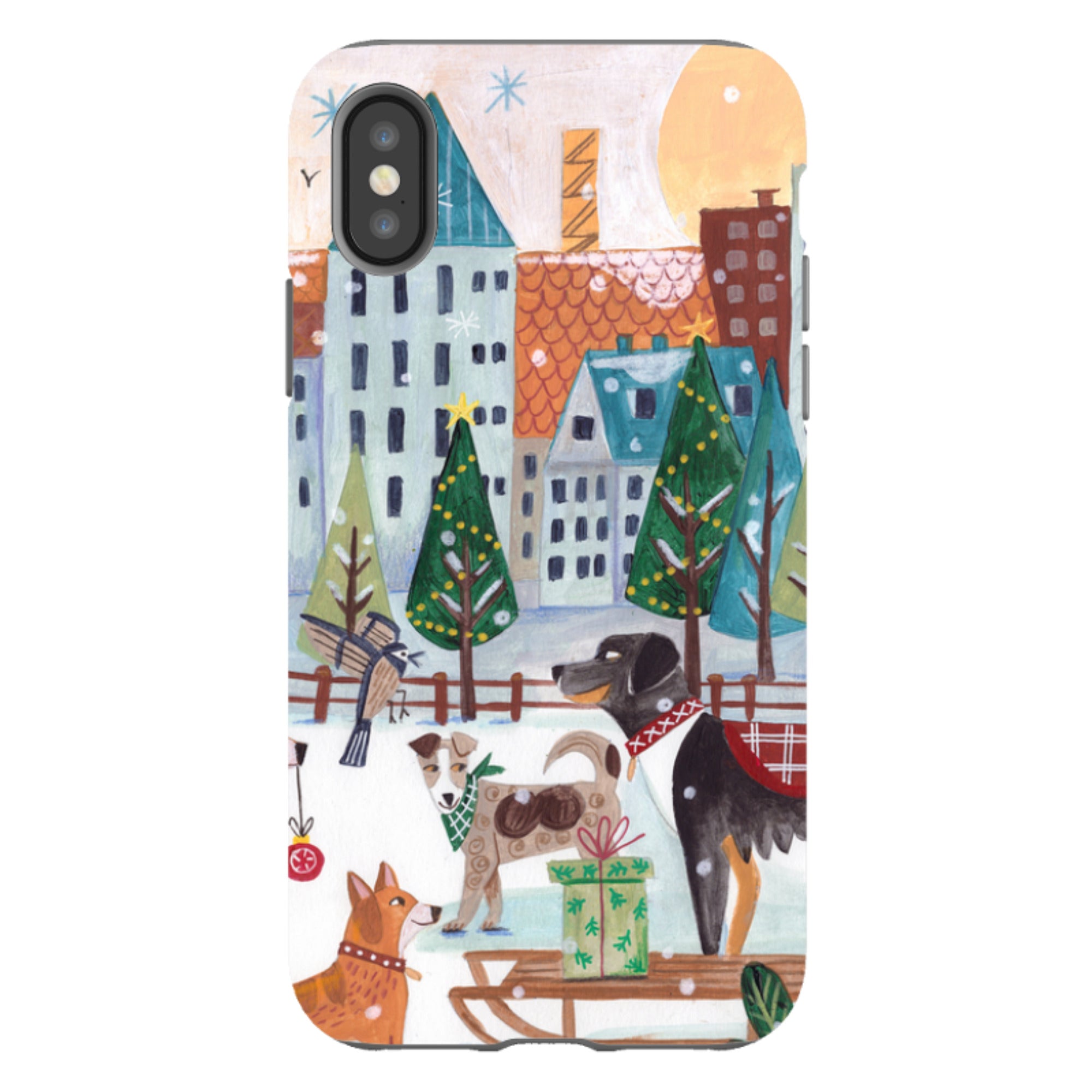 iPhone Tough Case - Christmas Dogs By Caroline Bonne Muller