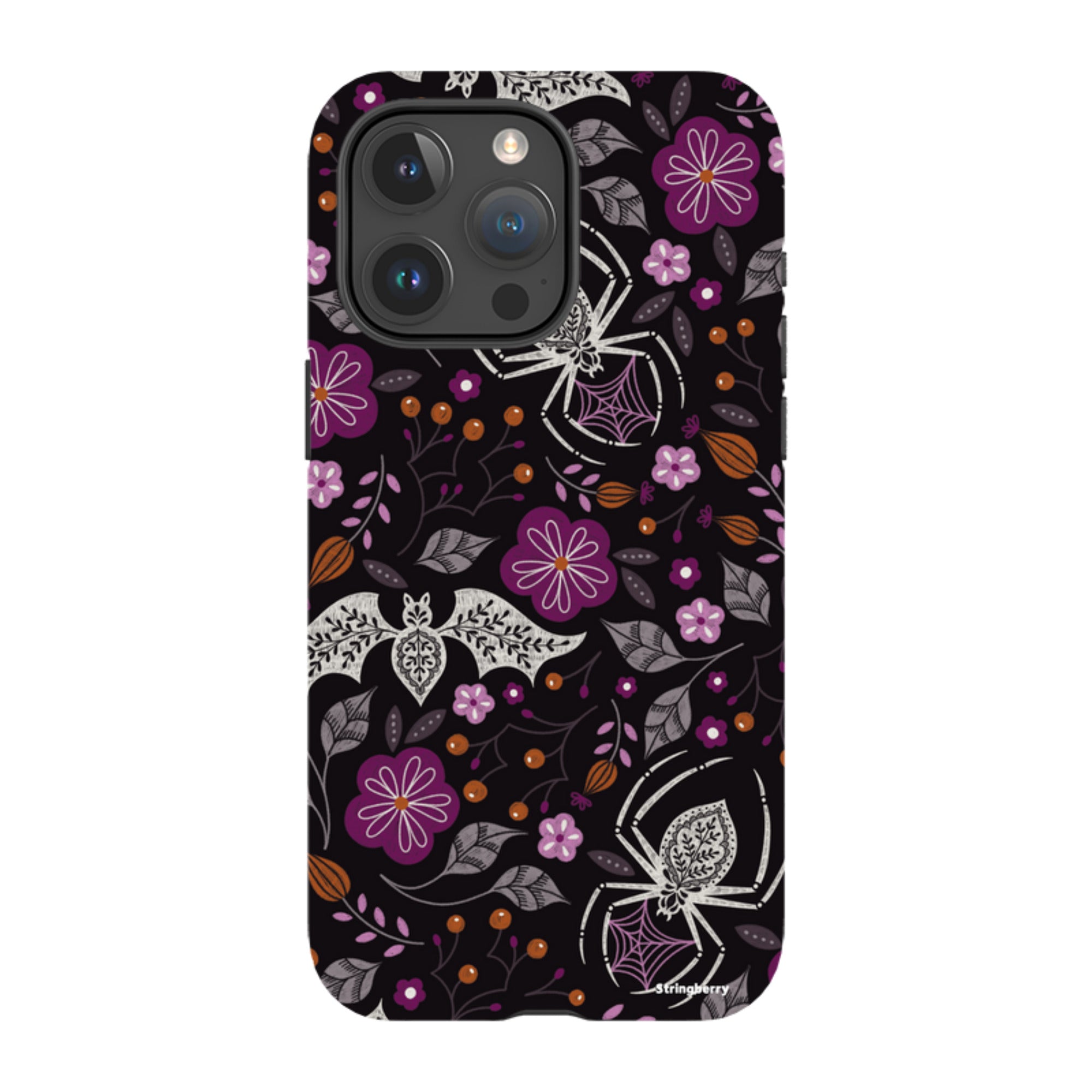 iPhone Tough Case - SpiderBat Black By Jenny Zemanek
