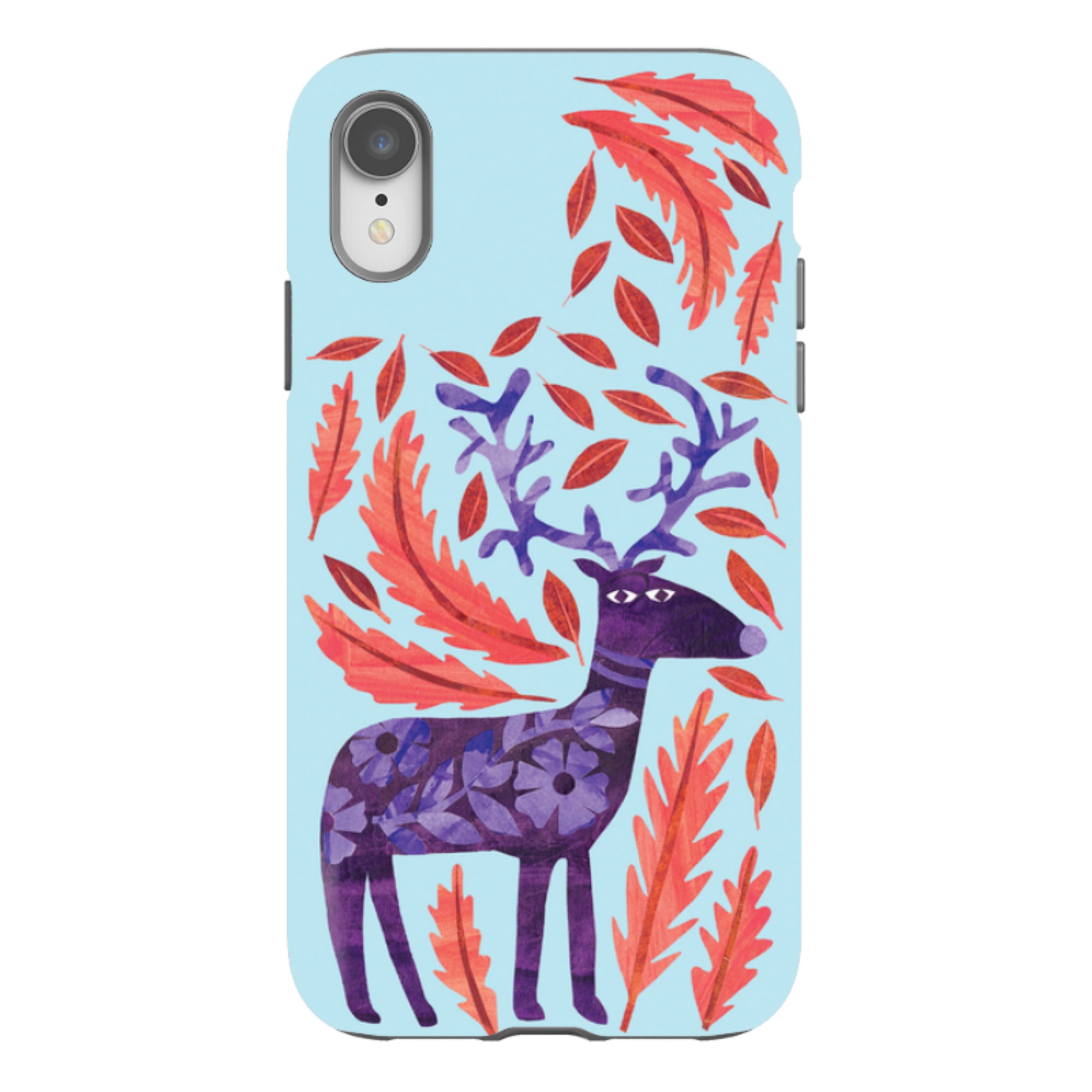 iPhone Tough Case - Purple Reindeer By Tracey English
