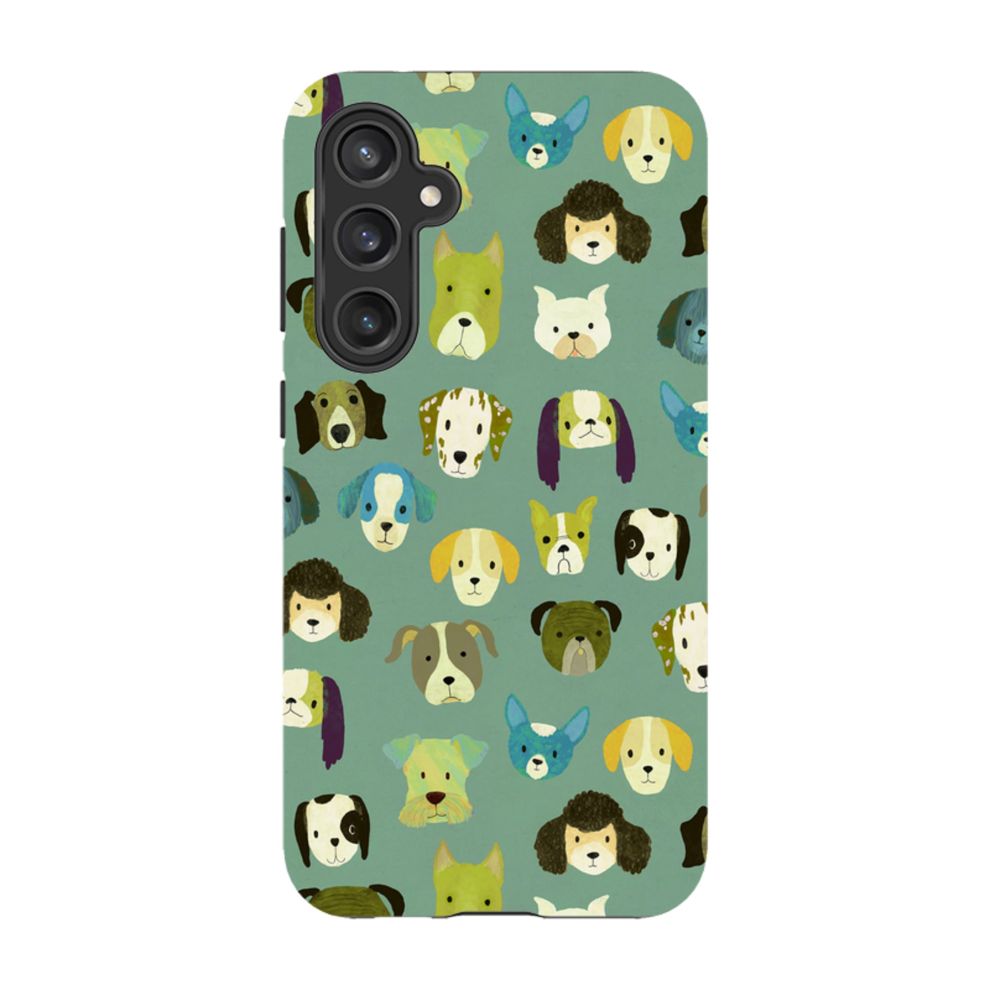 Samsung Tough Case - Dog Heads Green By Katherine Quinn
