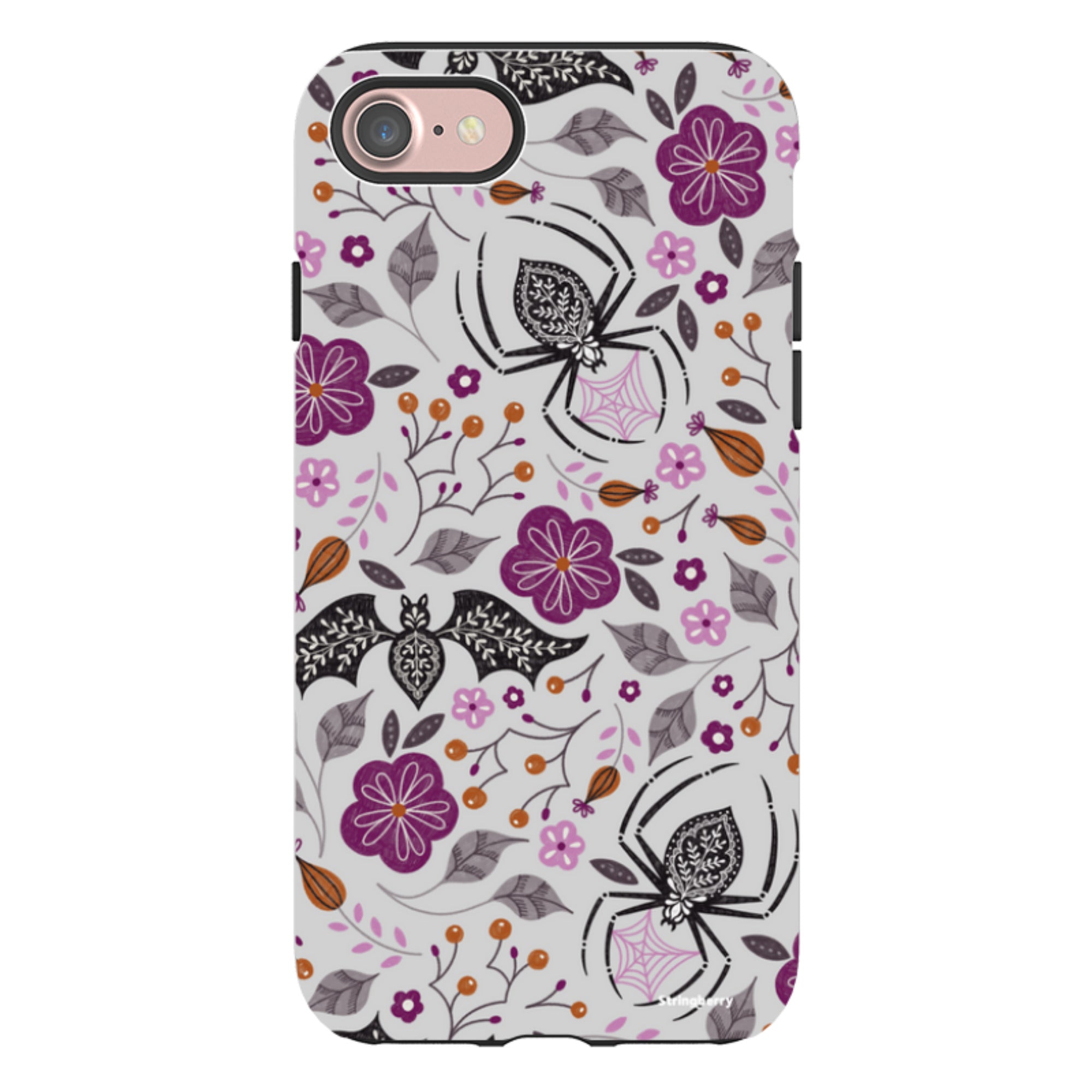 iPhone Tough Case - SpiderBat Grey By Jenny Zemanek