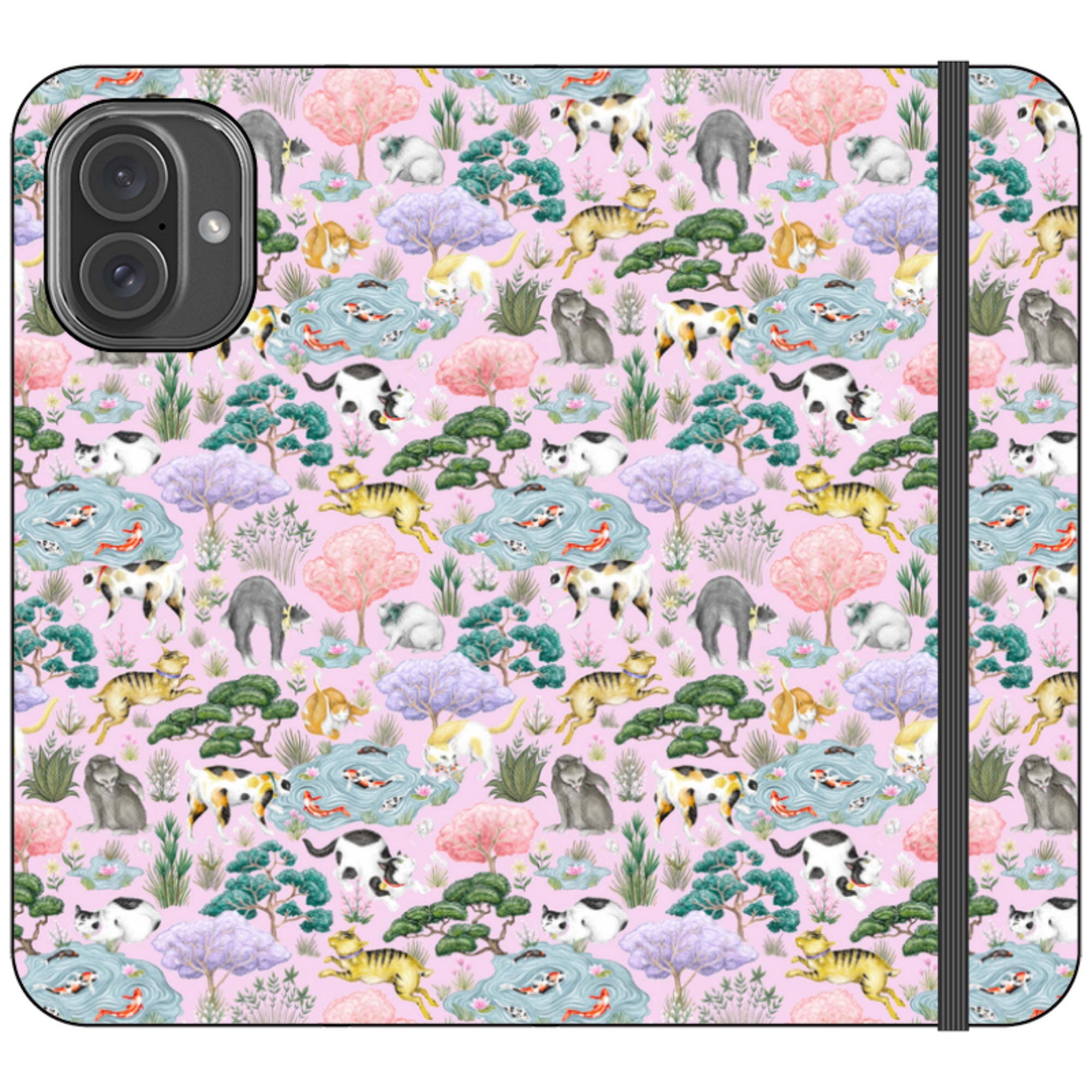 Cat Garden Wallet Case By Catherine Rowe