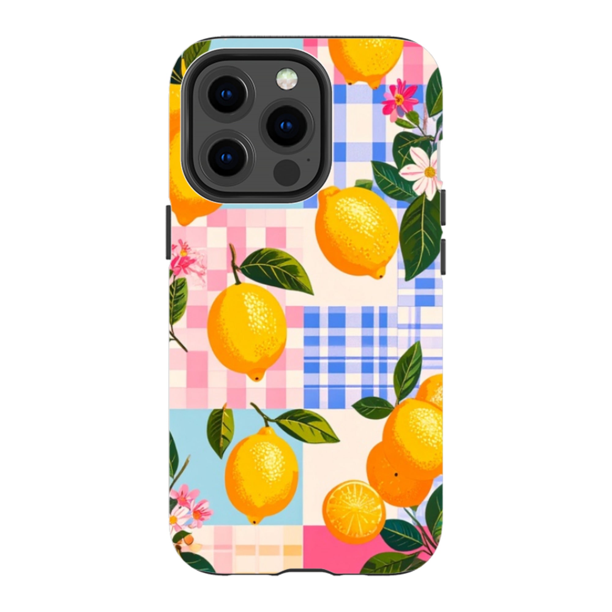 iPhone Tough Case - Lemons and Checks