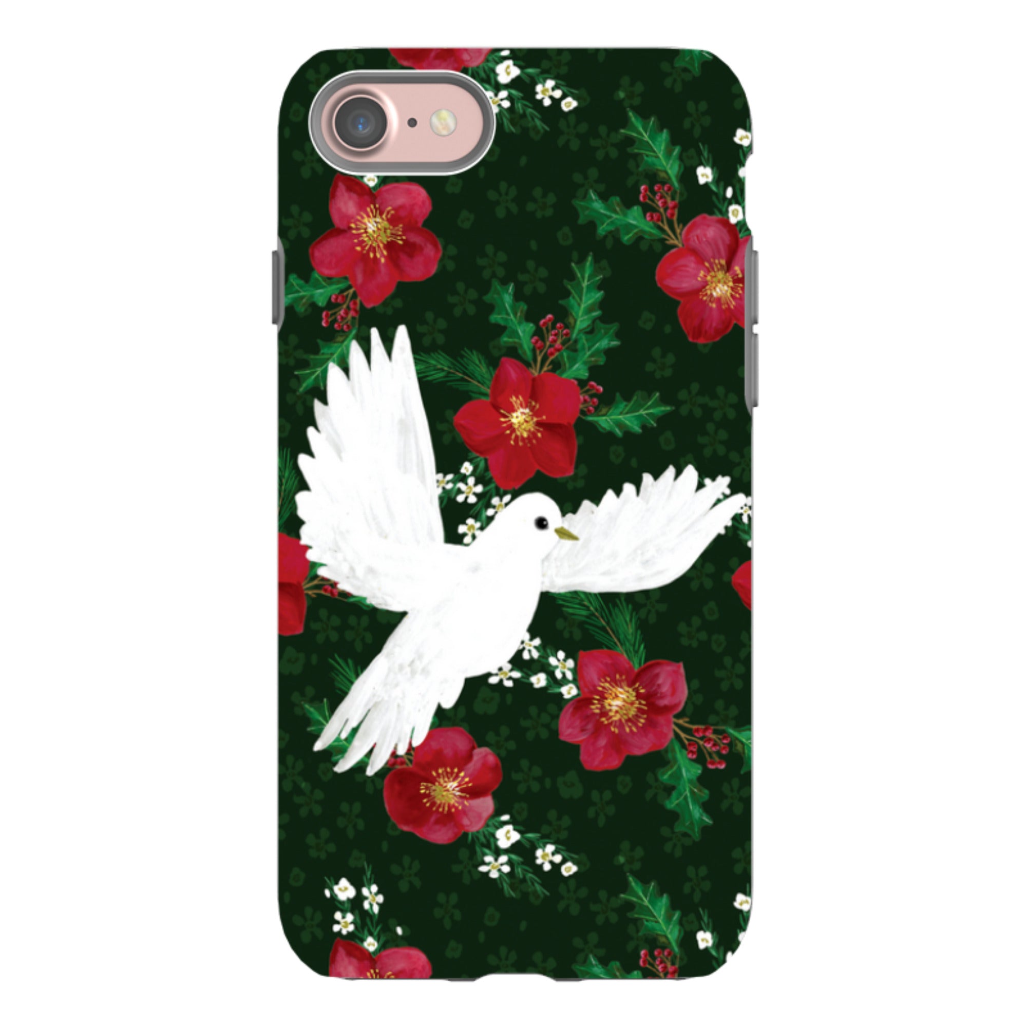 iPhone Tough Case - Dove and Floral By Abby Jacobs