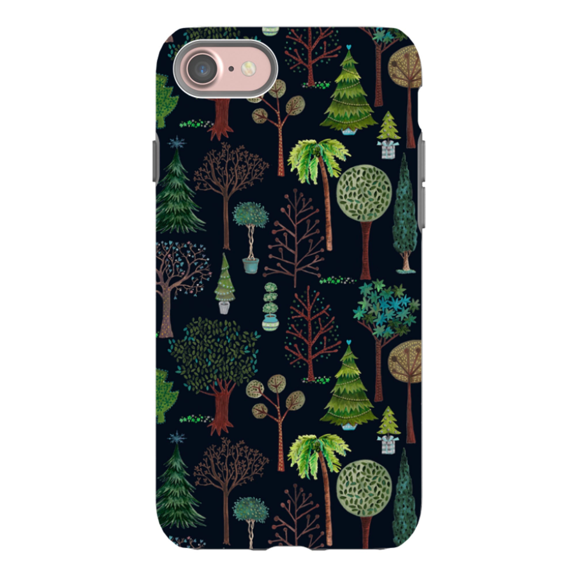 iPhone Tough Case - Xmas Trees Dark By Caroline Bonne Muller
