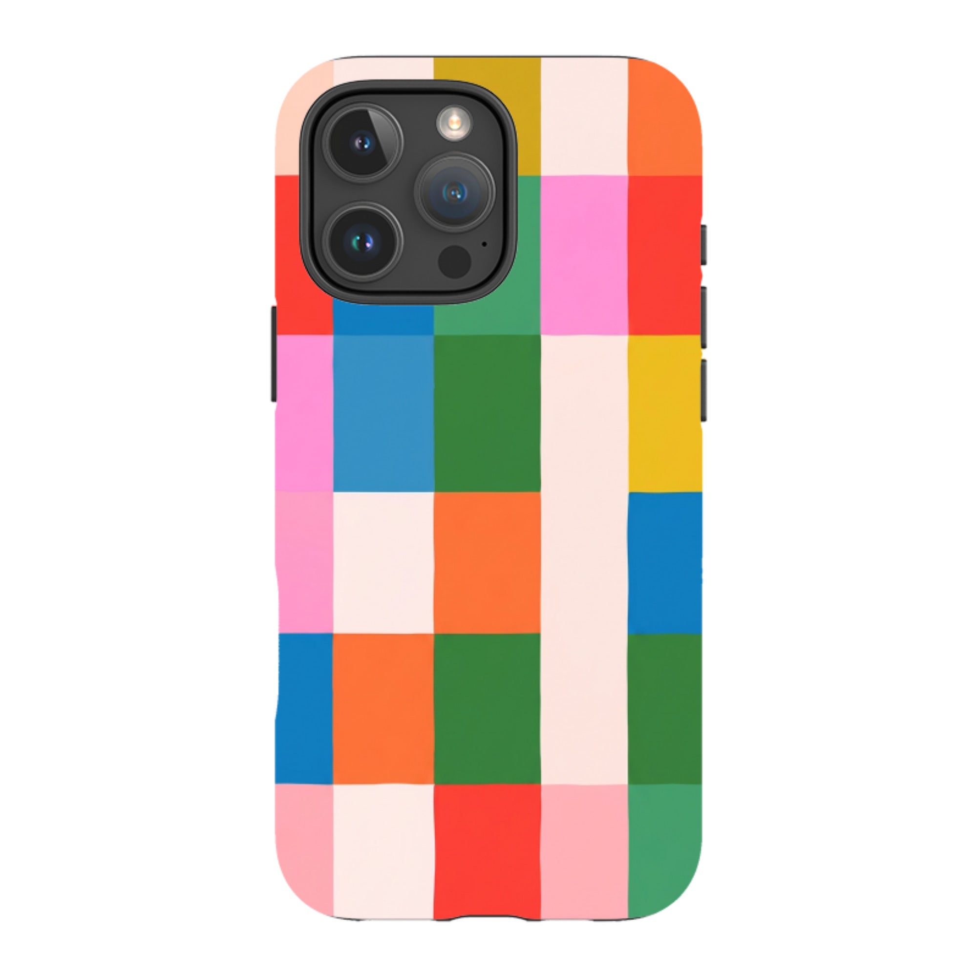 iPhone Tough Case - Multicolour Patchwork plaid