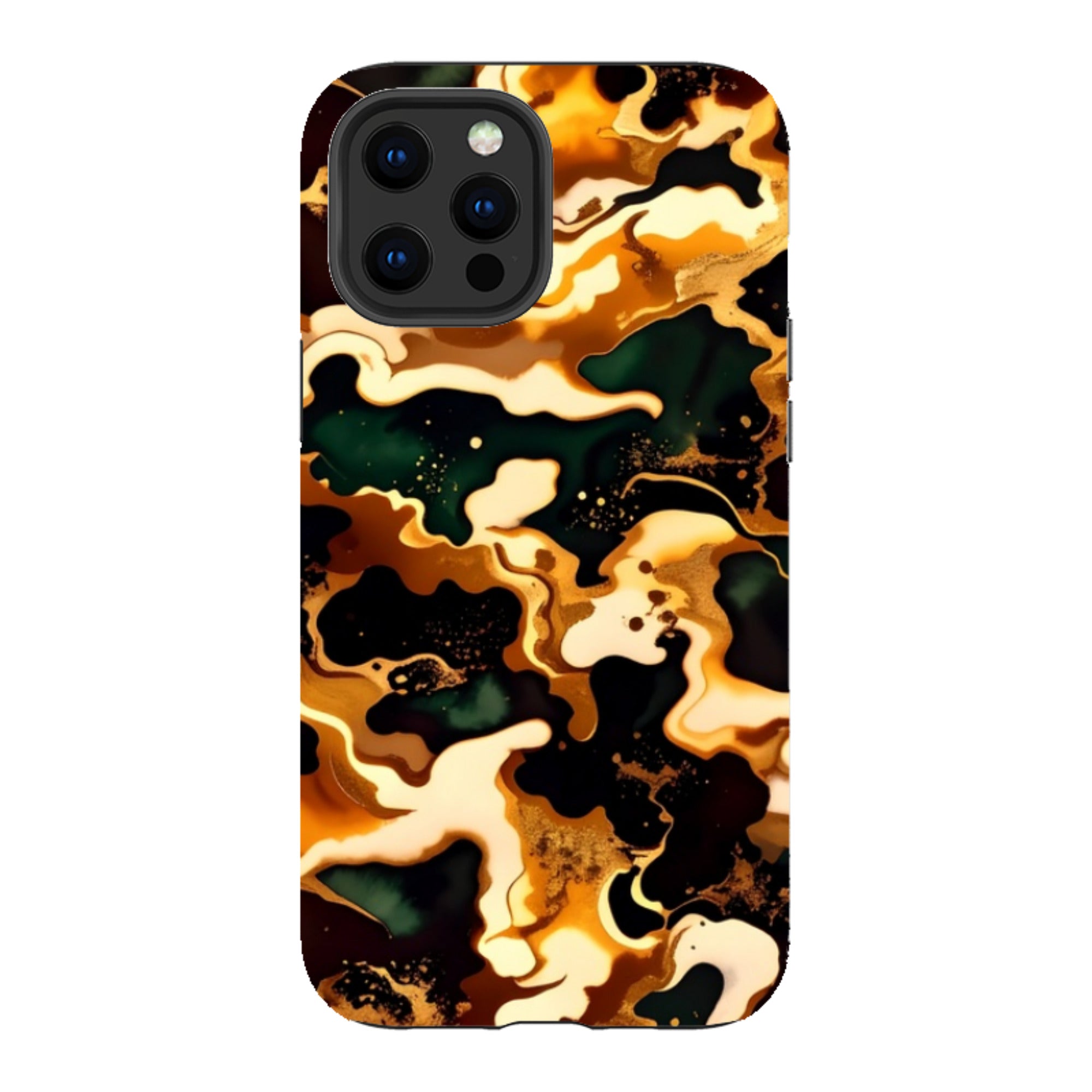 iPhone Tough Case - Green Fire Marble