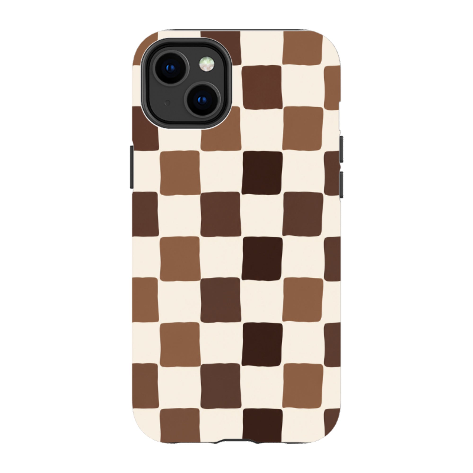 iPhone Tough Case - Brown Checkerboard