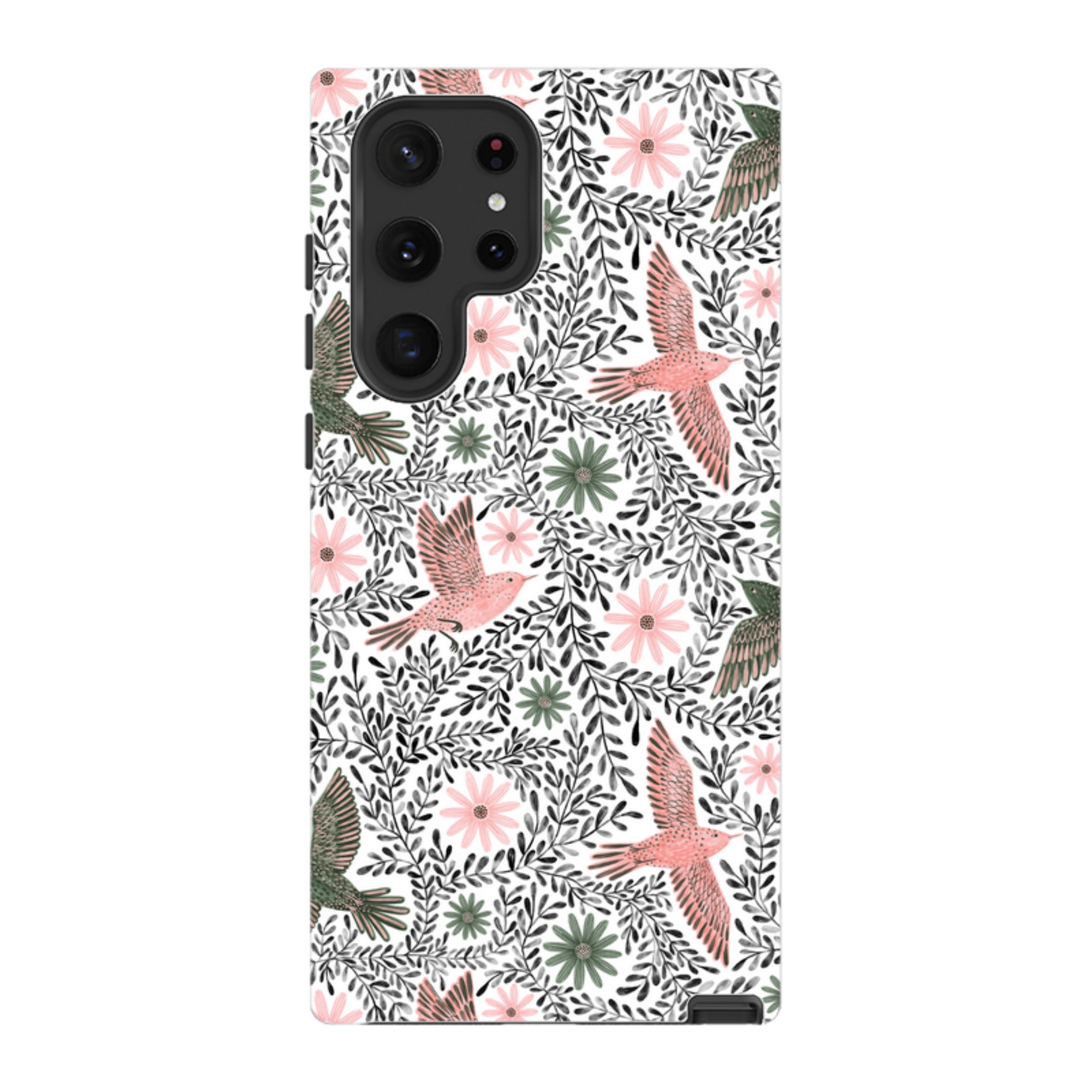 Samsung Tough Case - Bird Pattern Black By Lee Foster Wilson