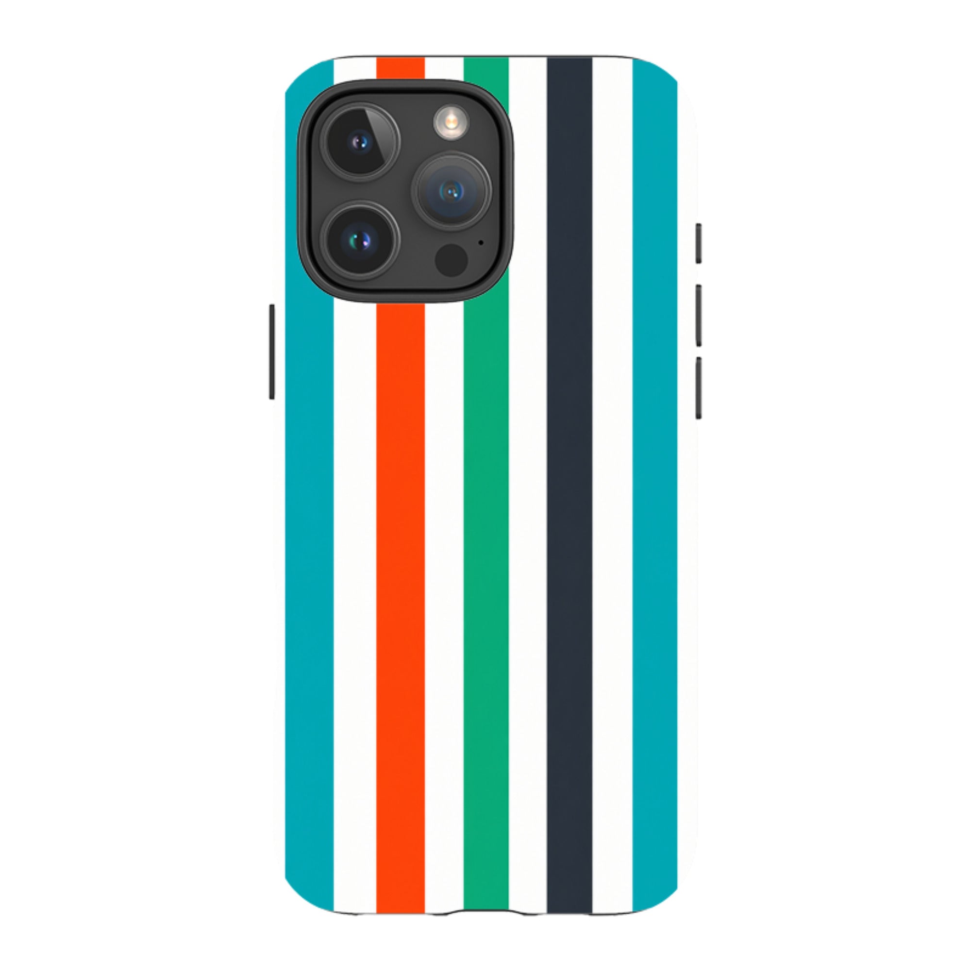 iPhone MagSafe Tough Case - Orange & Teal Stripe