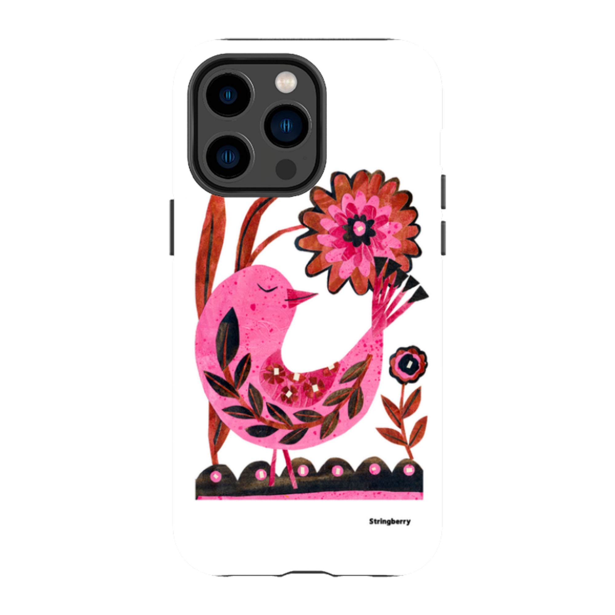 iPhone MagSafe Tough Case - Folk Floral Bird By Tracey English