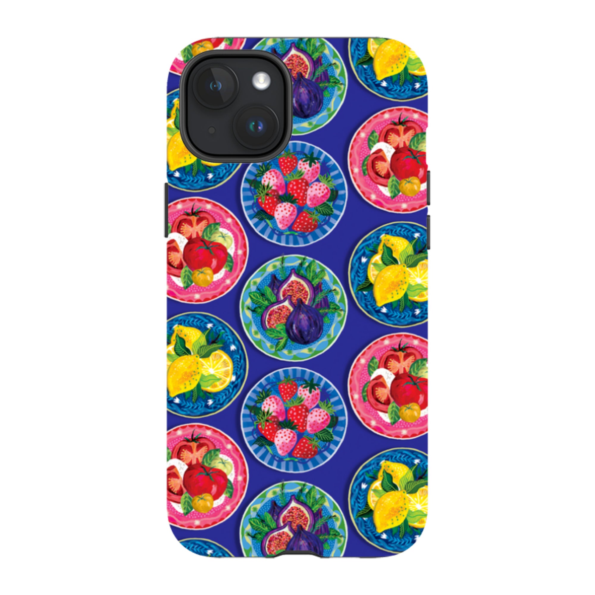 iPhone MagSafe Tough Case - Summer Plates Blue By Emma Frances Grant