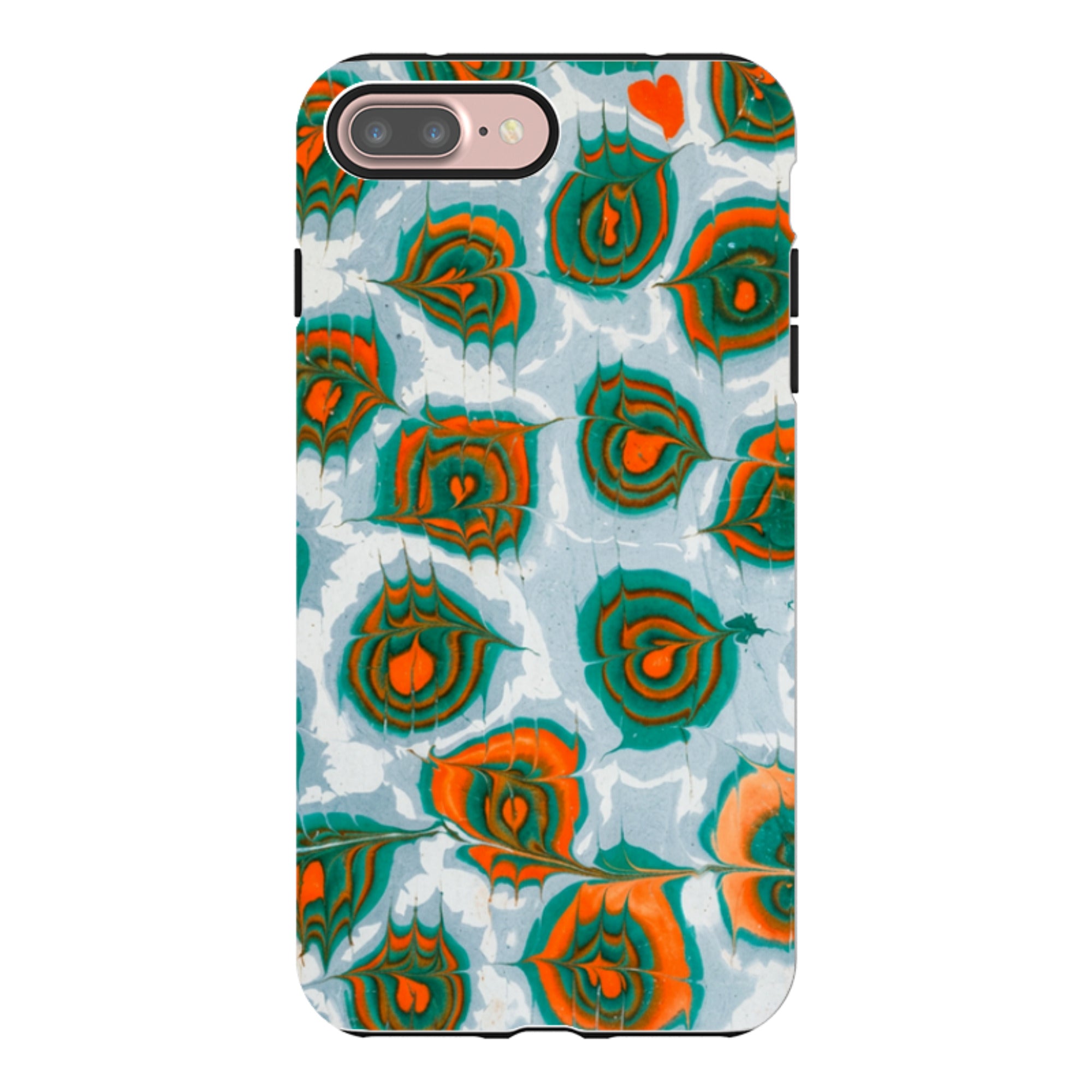 iPhone Tough Case - Teal & Orange Marble