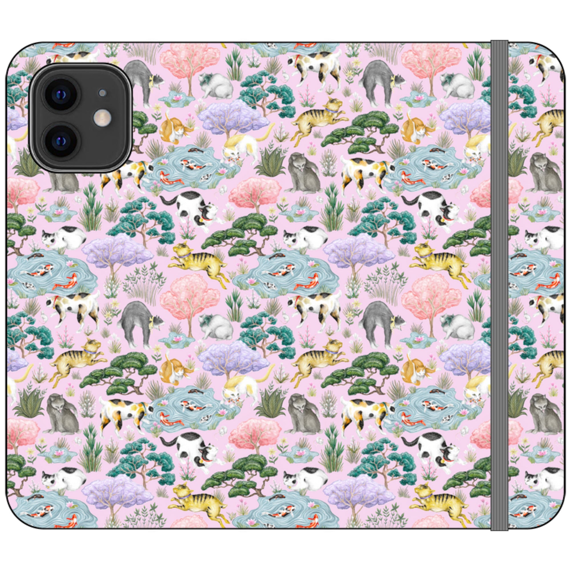 Cat Garden Wallet Case By Catherine Rowe