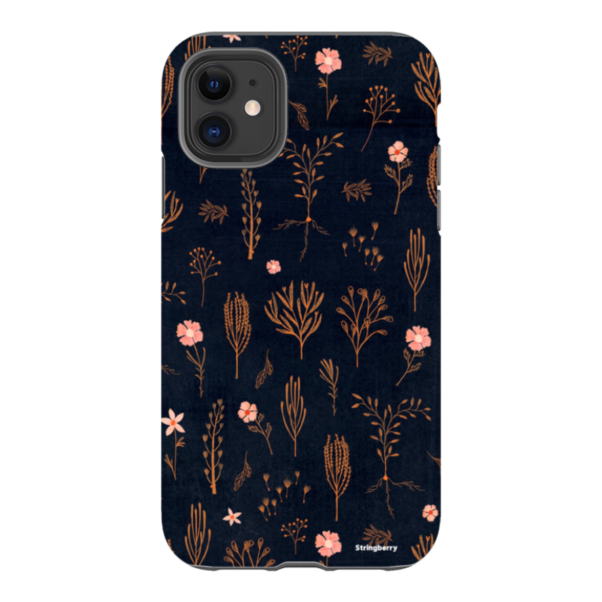 iPhone Tough Case - Floral Light Orange And Pink By Katherine Quinn