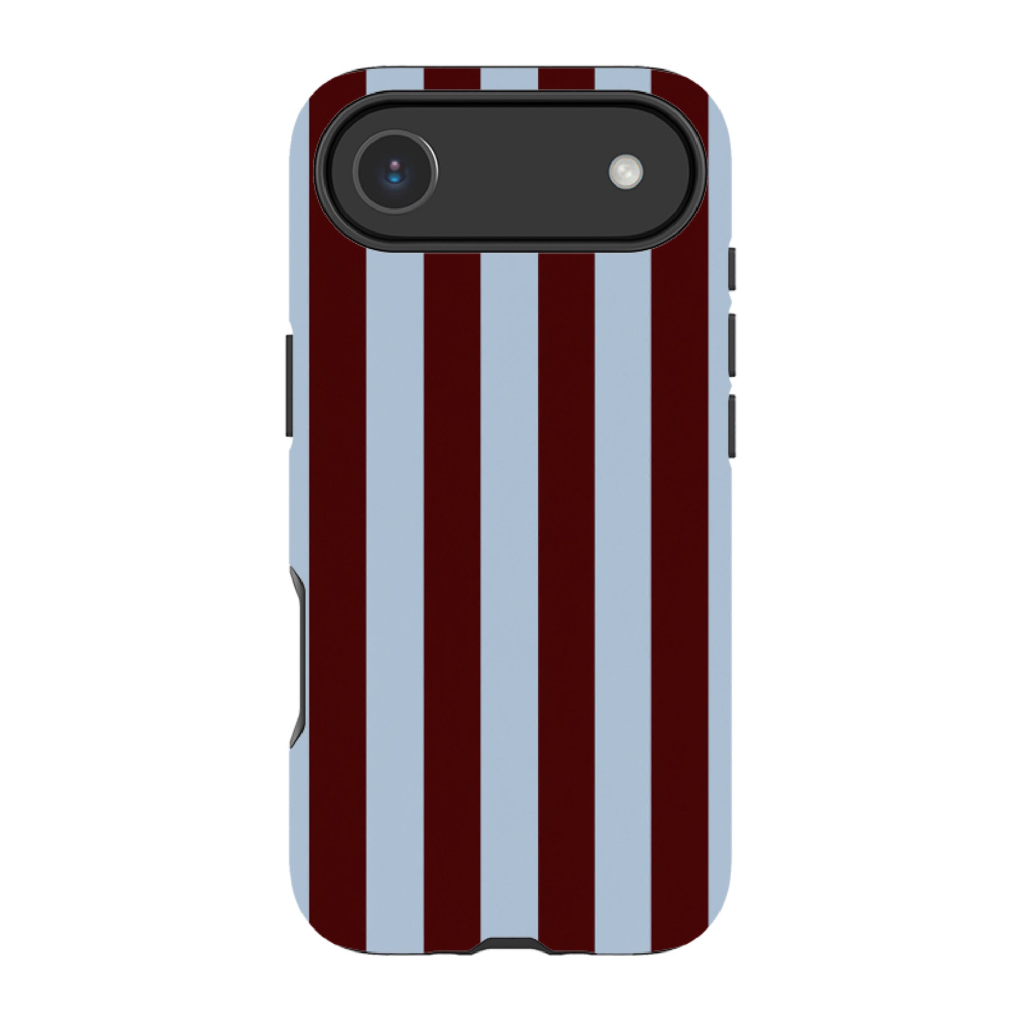 iPhone MagSafe Tough Case - Claret & Sky Blue Stripe