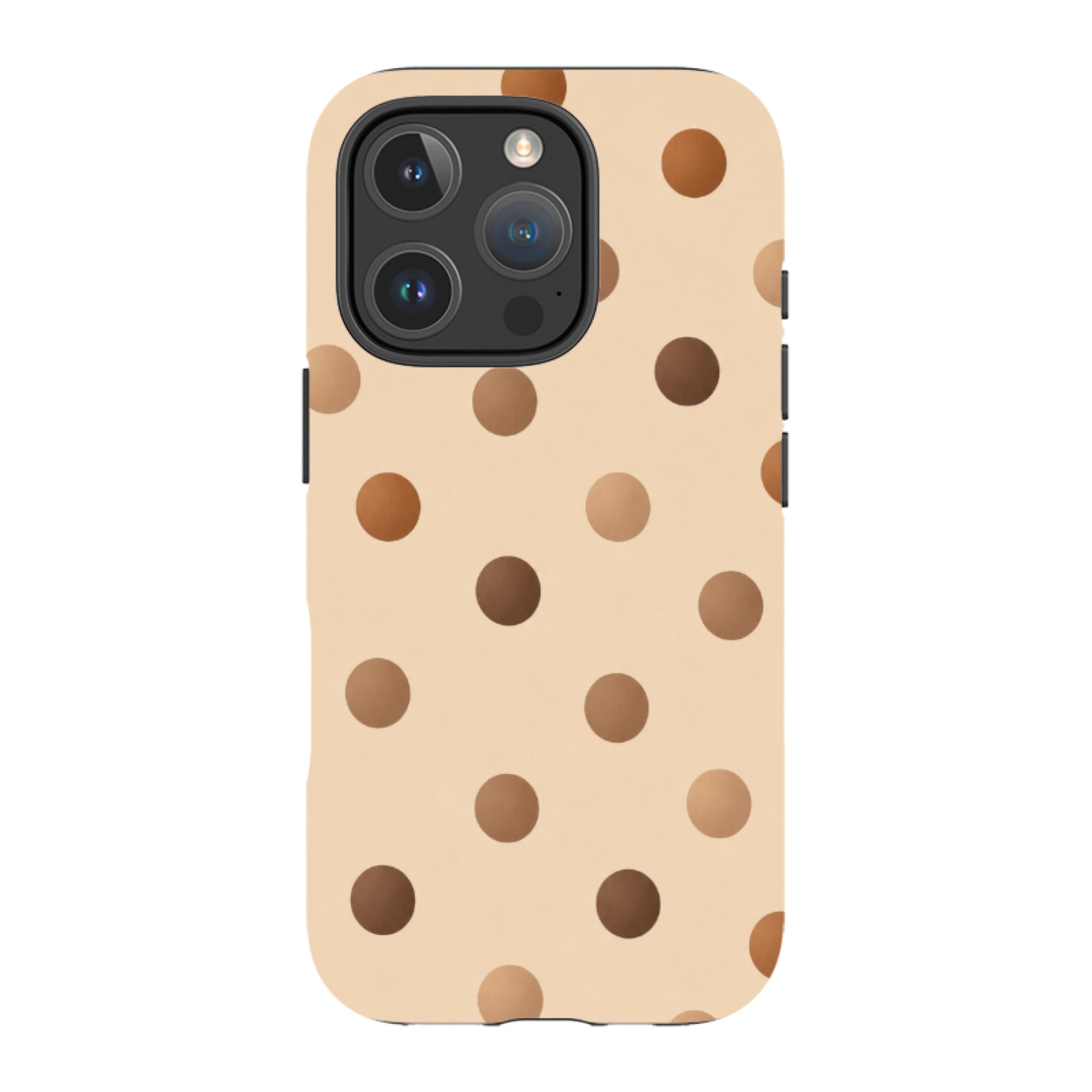 iPhone Tough Case - Brown Polka Dot