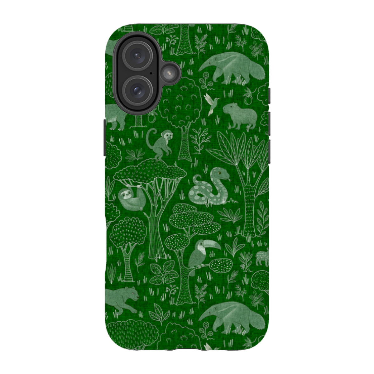iPhone Tough Case - Tropical Jungle Animals green By Katherine Quinn