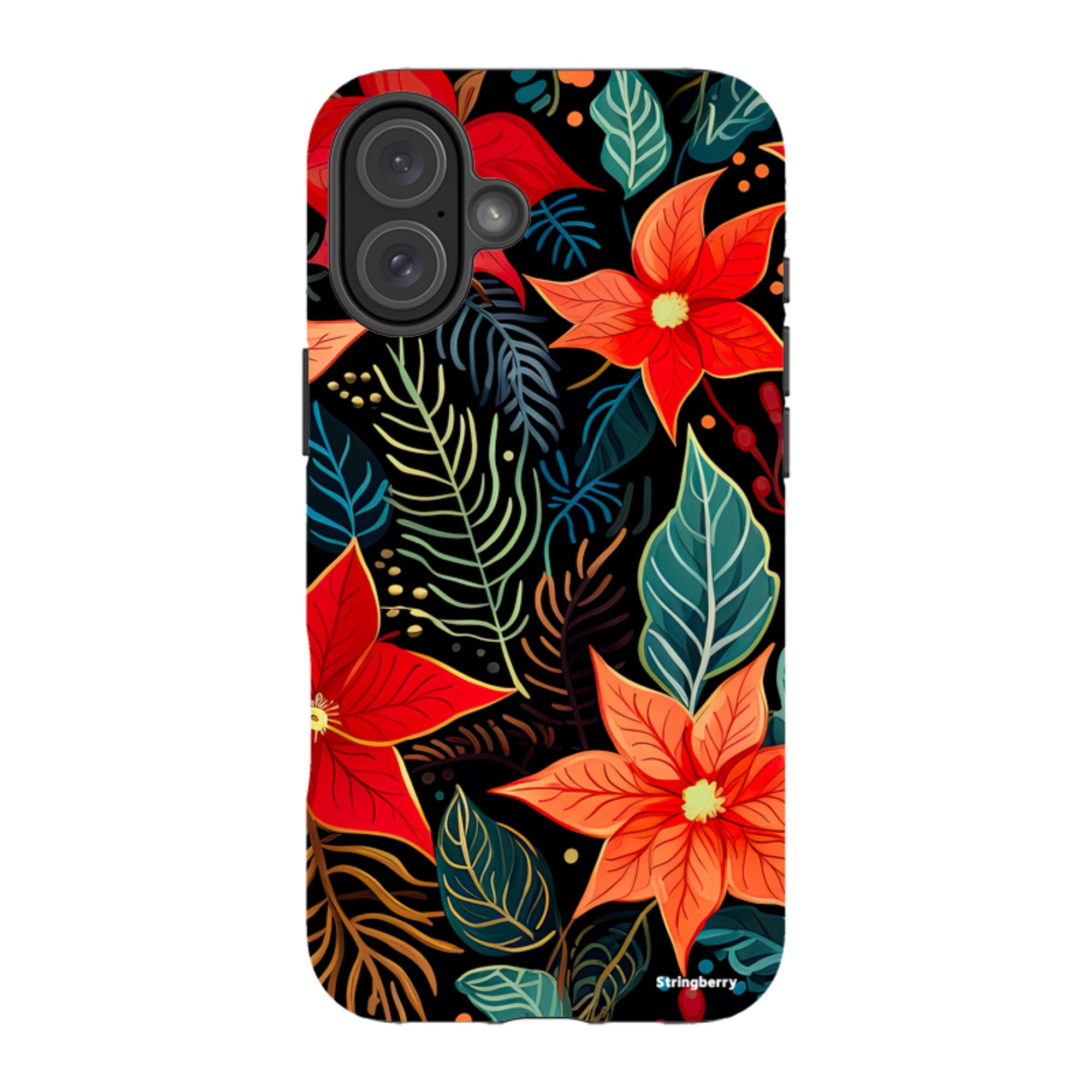 iPhone Tough Case - Red Winter Floral