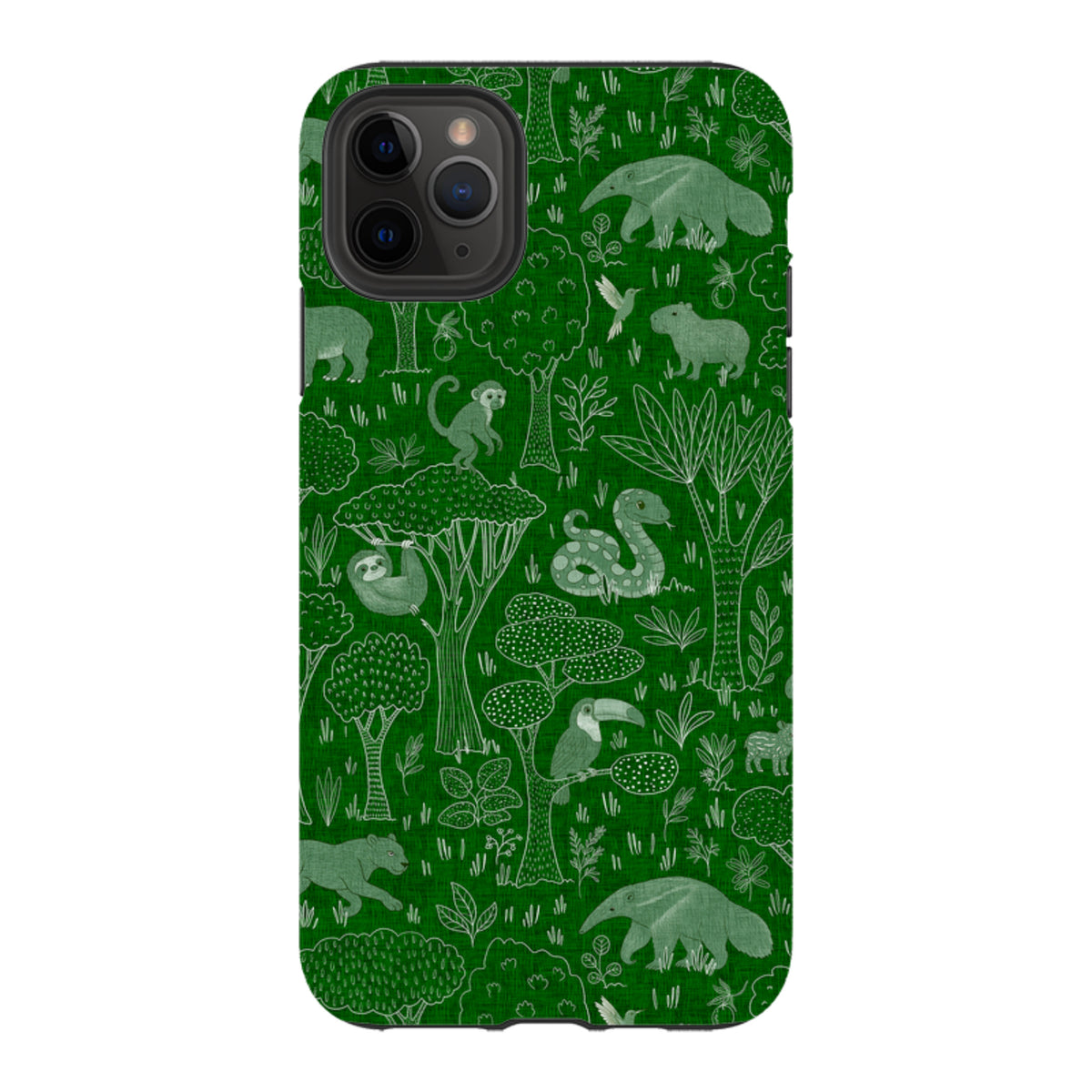 iPhone Tough Case - Tropical Jungle Animals green By Katherine Quinn