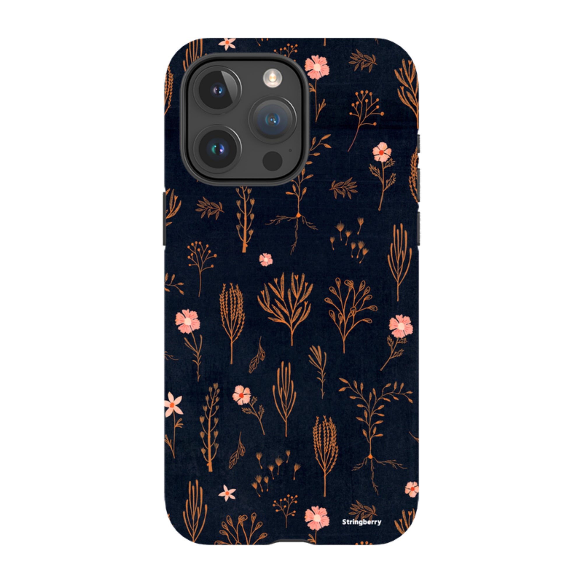 iPhone Tough Case - Floral Light Orange And Pink By Katherine Quinn