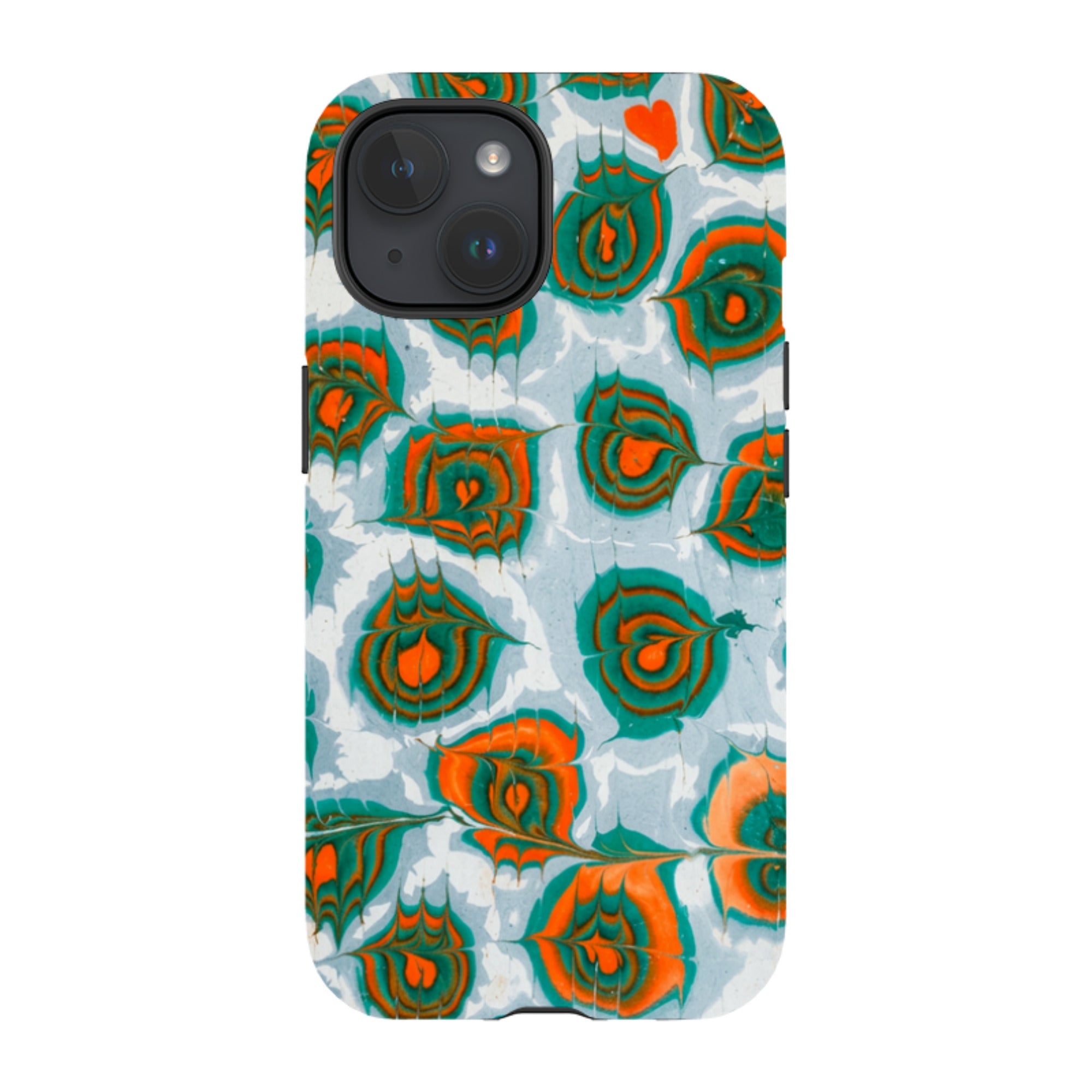 iPhone Tough Case - Teal & Orange Marble