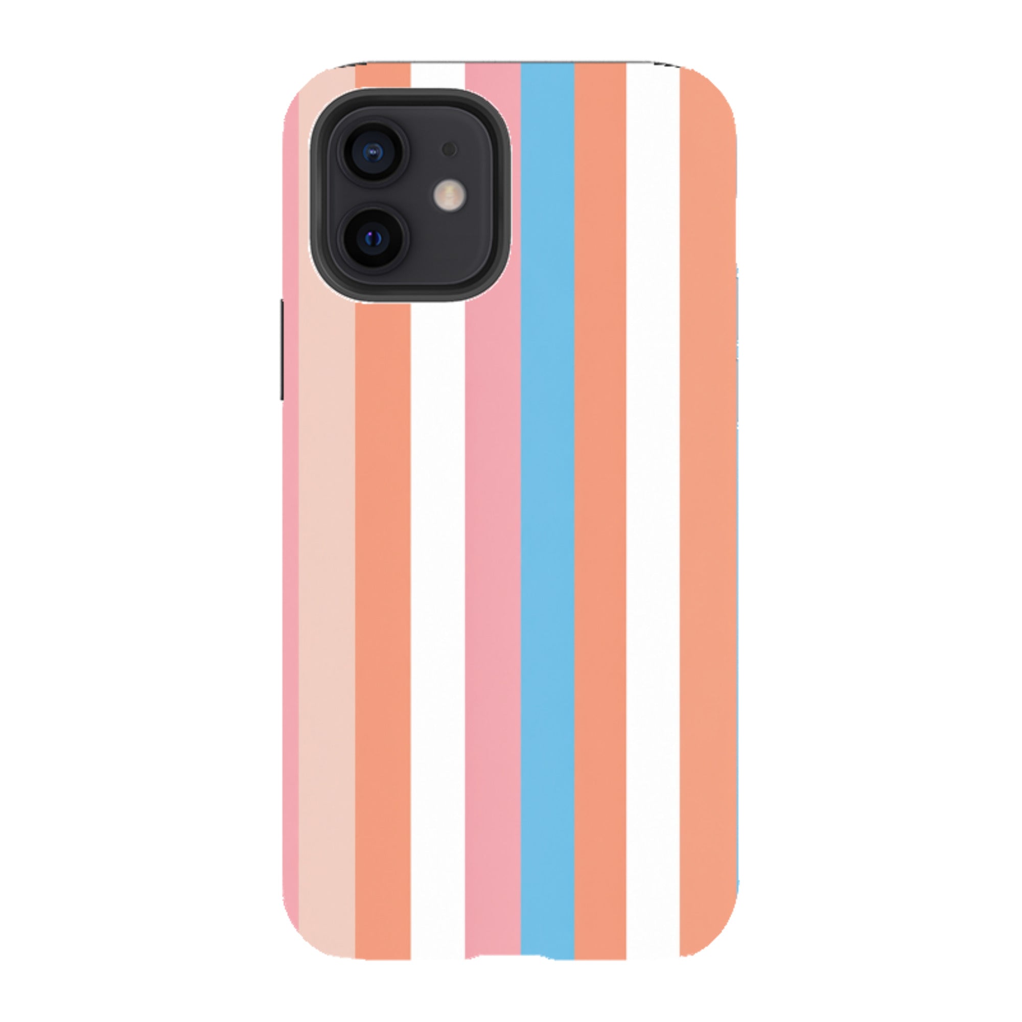 iPhone Tough Case - Coral Pink Stripe