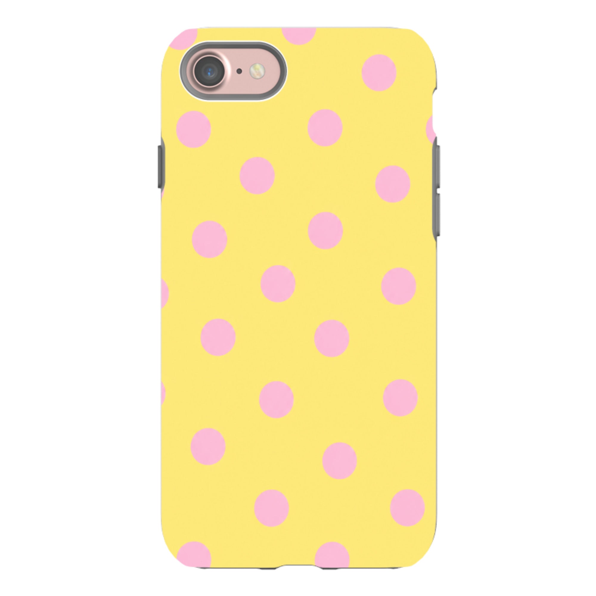 iPhone Tough Case - Yellow & Pink Polka Dot