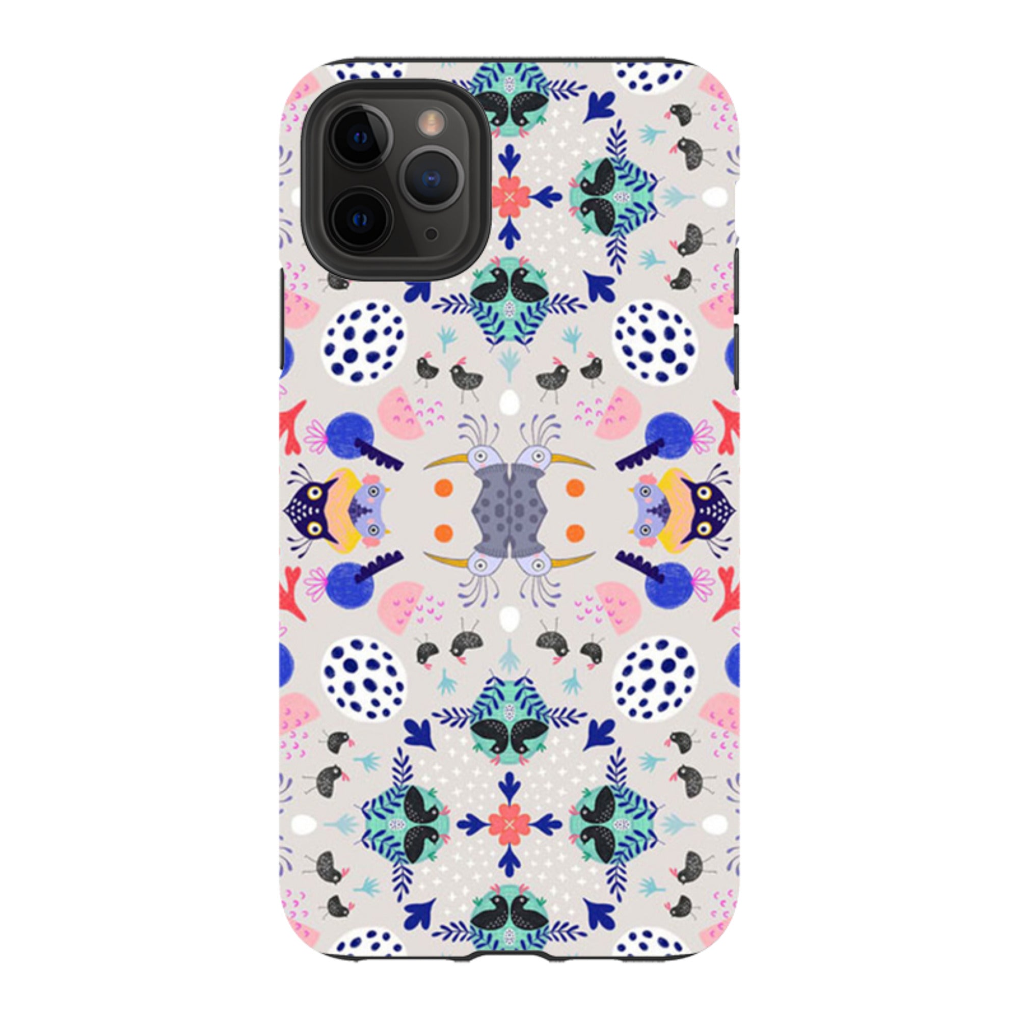 iPhone Tough Case - Crazy Bird Pattern By Mia Underwood