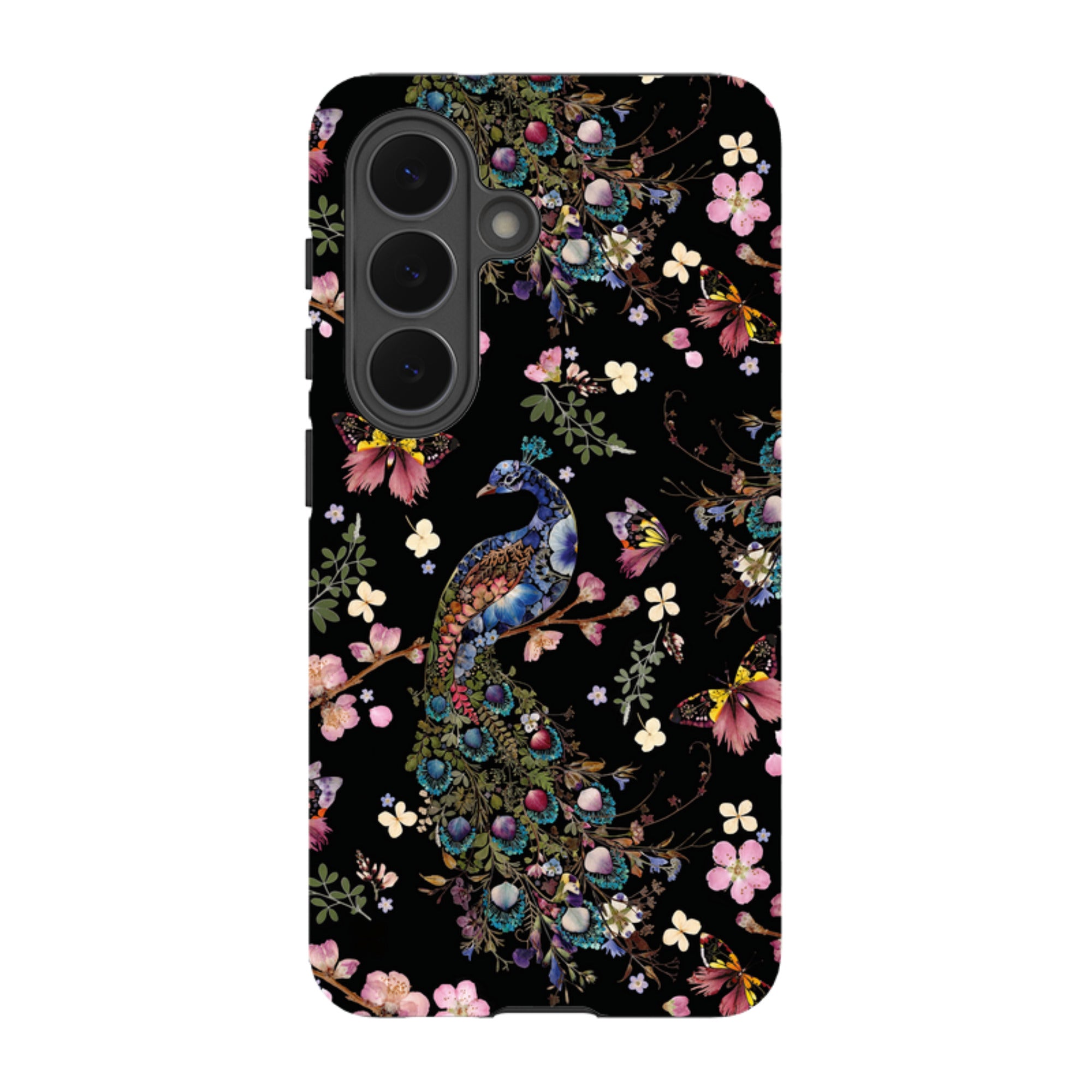 Samsung Tough Case - Peacock and Cherry Blossoms Dark By Helen Ahpornsiri
