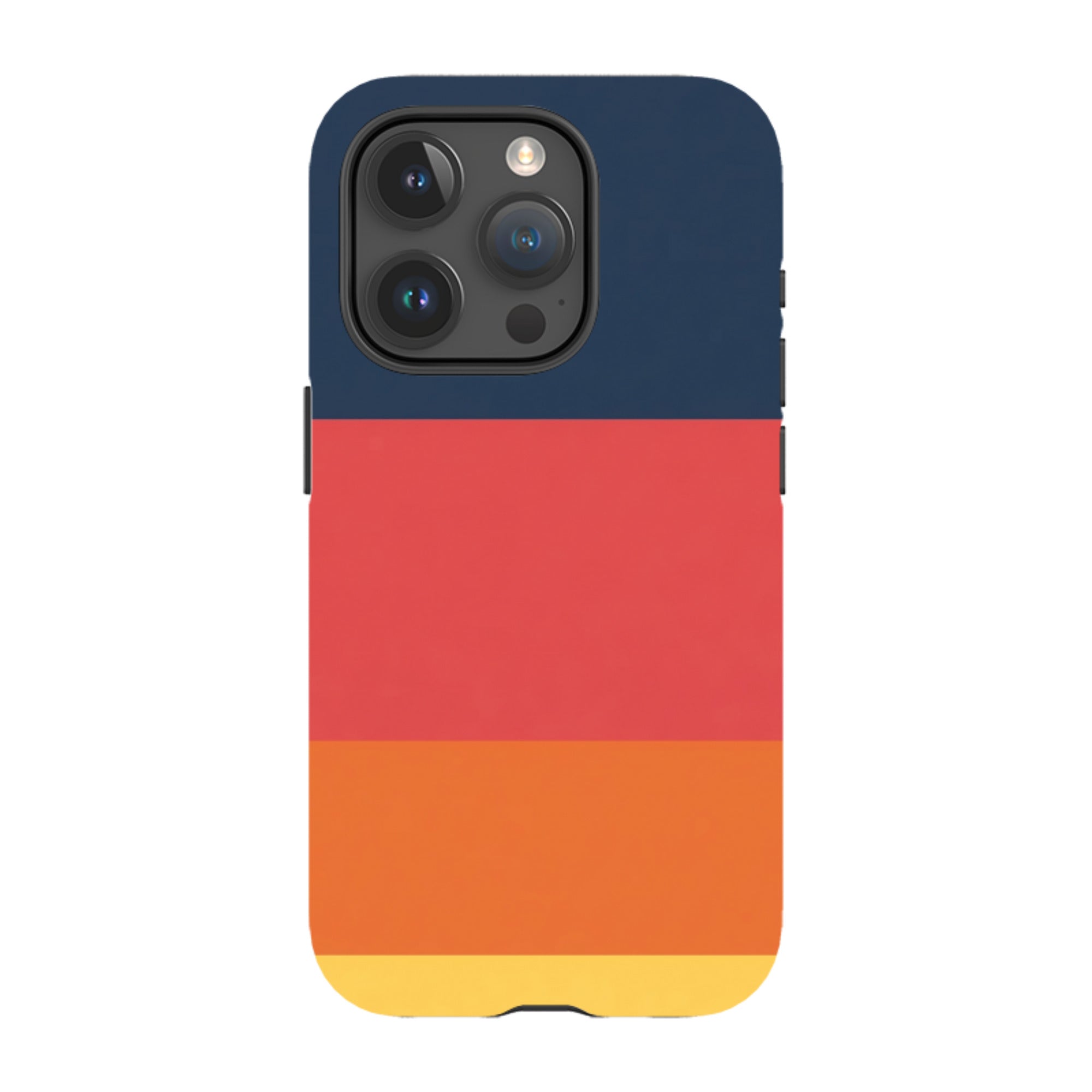 iPhone Tough Case - Navy Blue & Orange Gingham