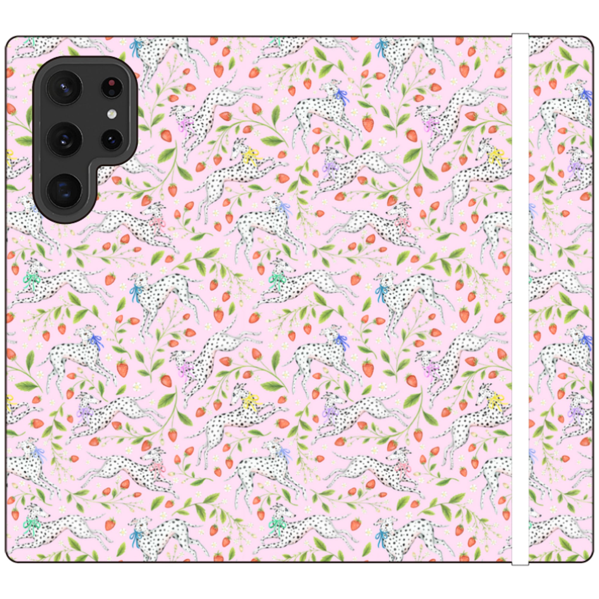 Spots and Strawbs Wallet Case By Catherine Rowe