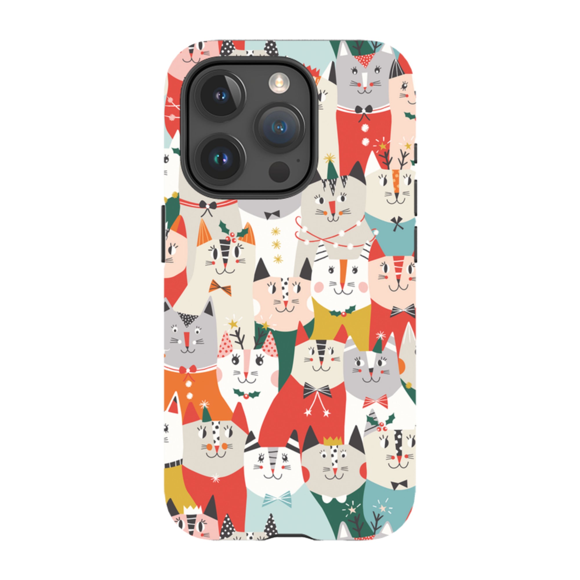 iPhone Tough Case - Christmas Cats By Ali Brookes