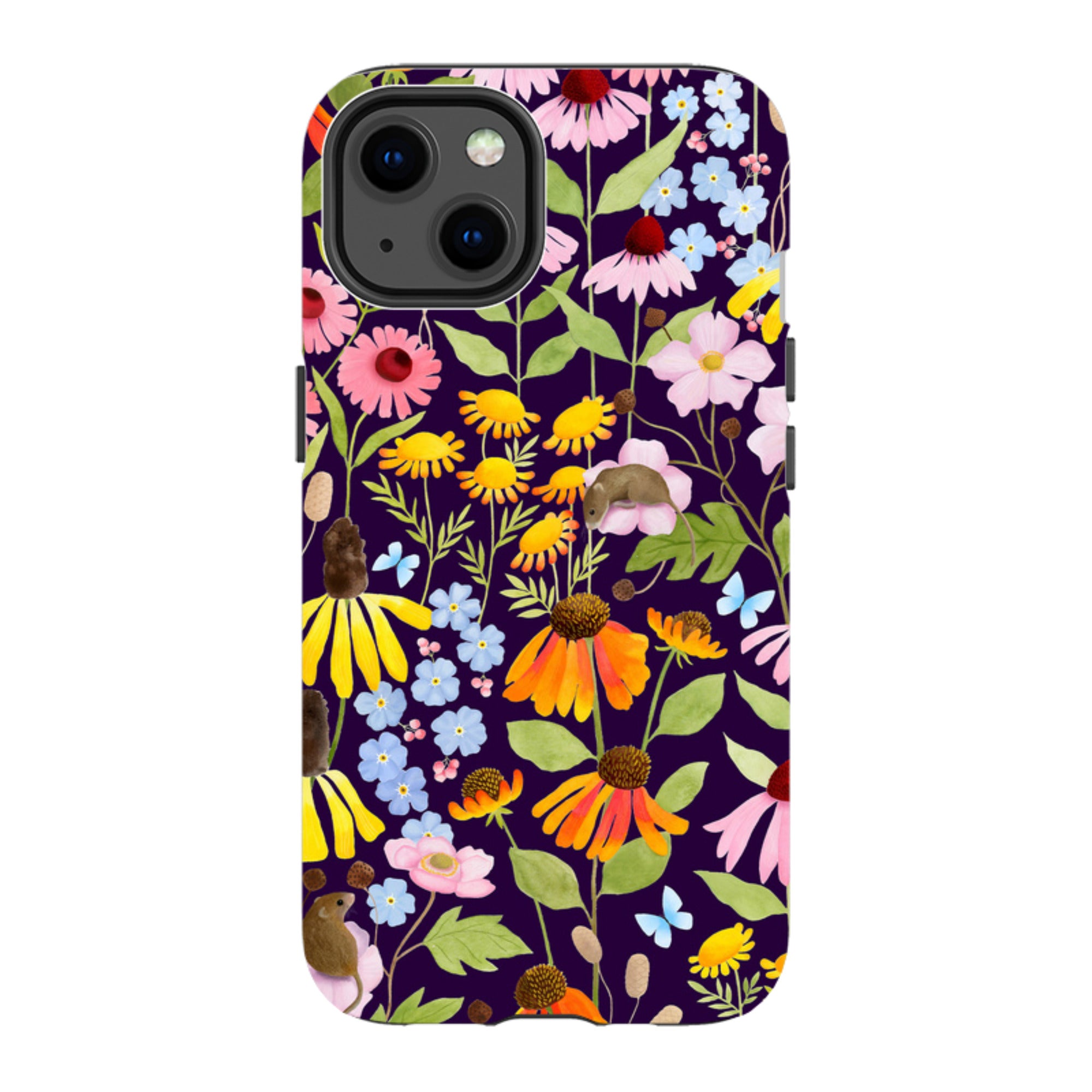 iPhone Tough Case - Mice And Wildflowers By Bex Parkin