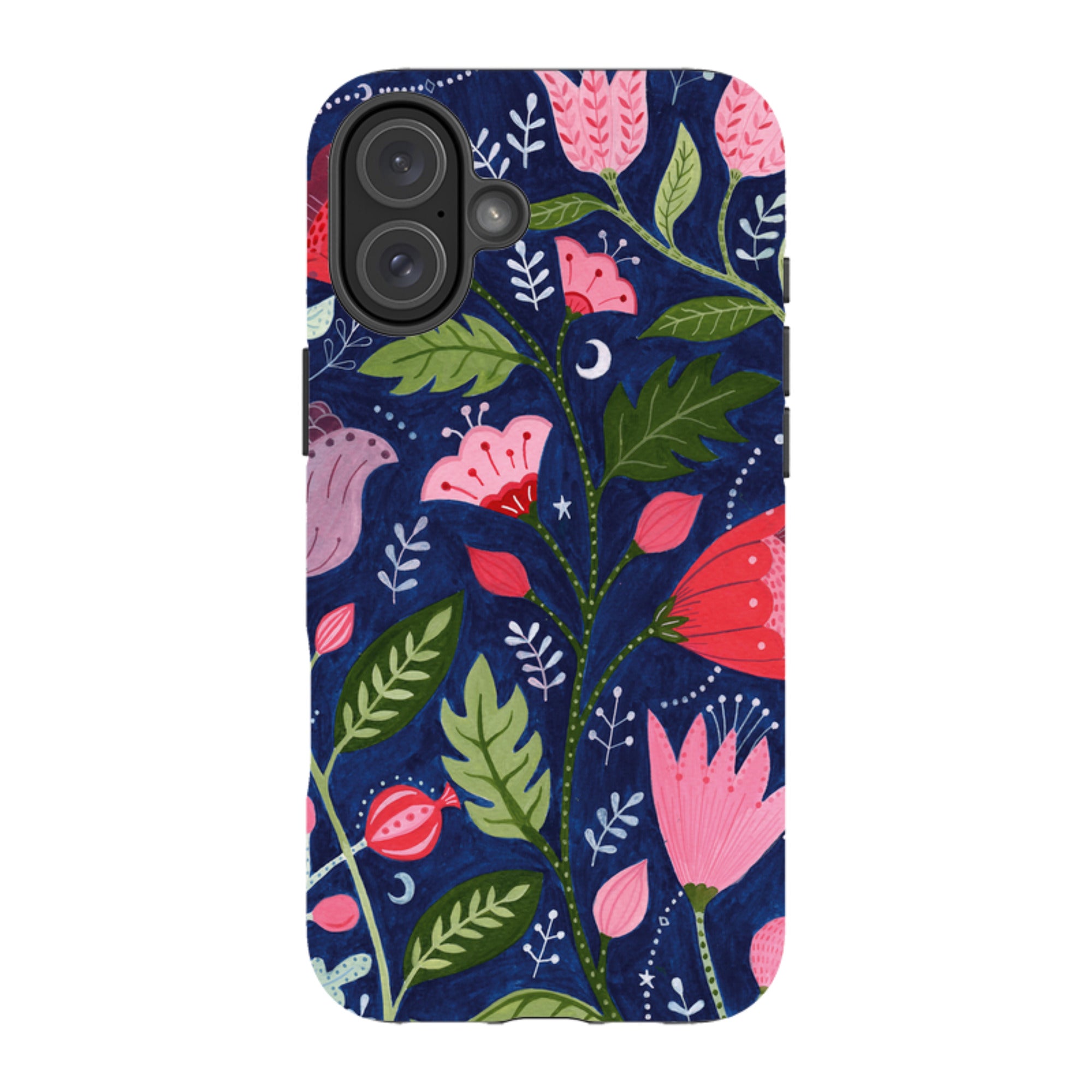 iPhone Tough Case - Flowers On Blue By Bex Parkin