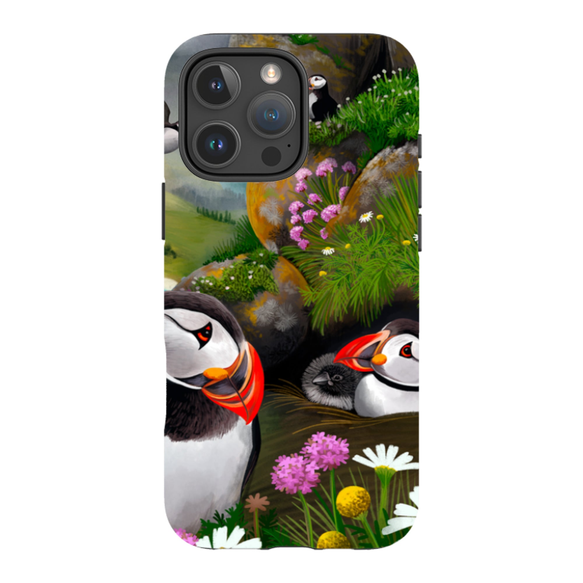 iPhone Tough Case - Puffin Family By Anna Stead