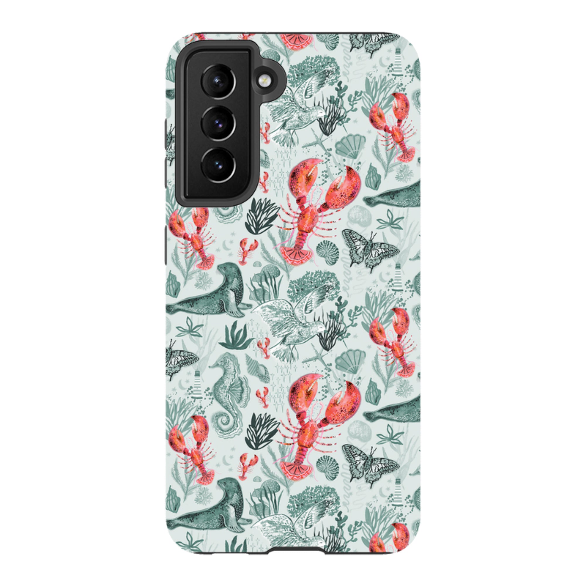 Samsung Tough  Case - Teal Seals and Lovely Lobsters By Emma Frances Grant