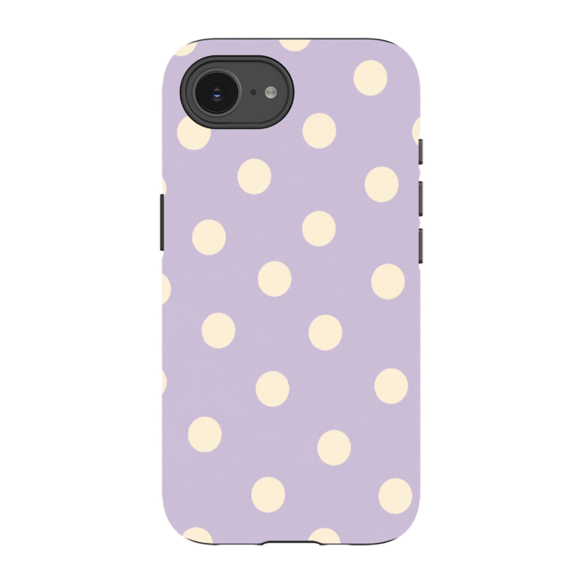 iPhone Tough Case - Pastel Purple & Cream Polka Dot