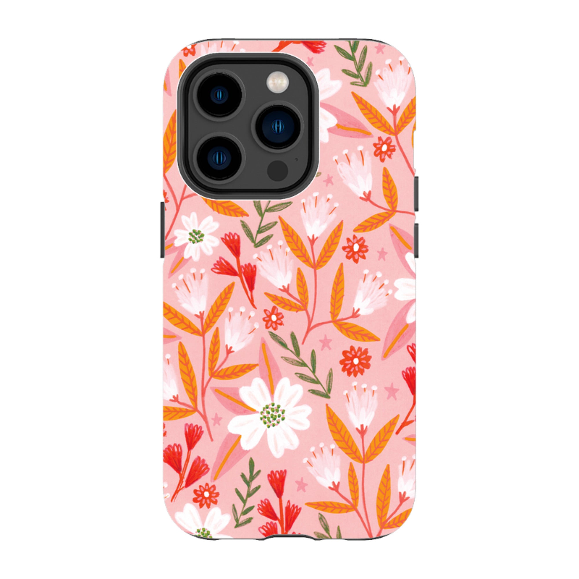 iPhone Tough Case - Pink And Orange Florals By Lee Foster Wilson