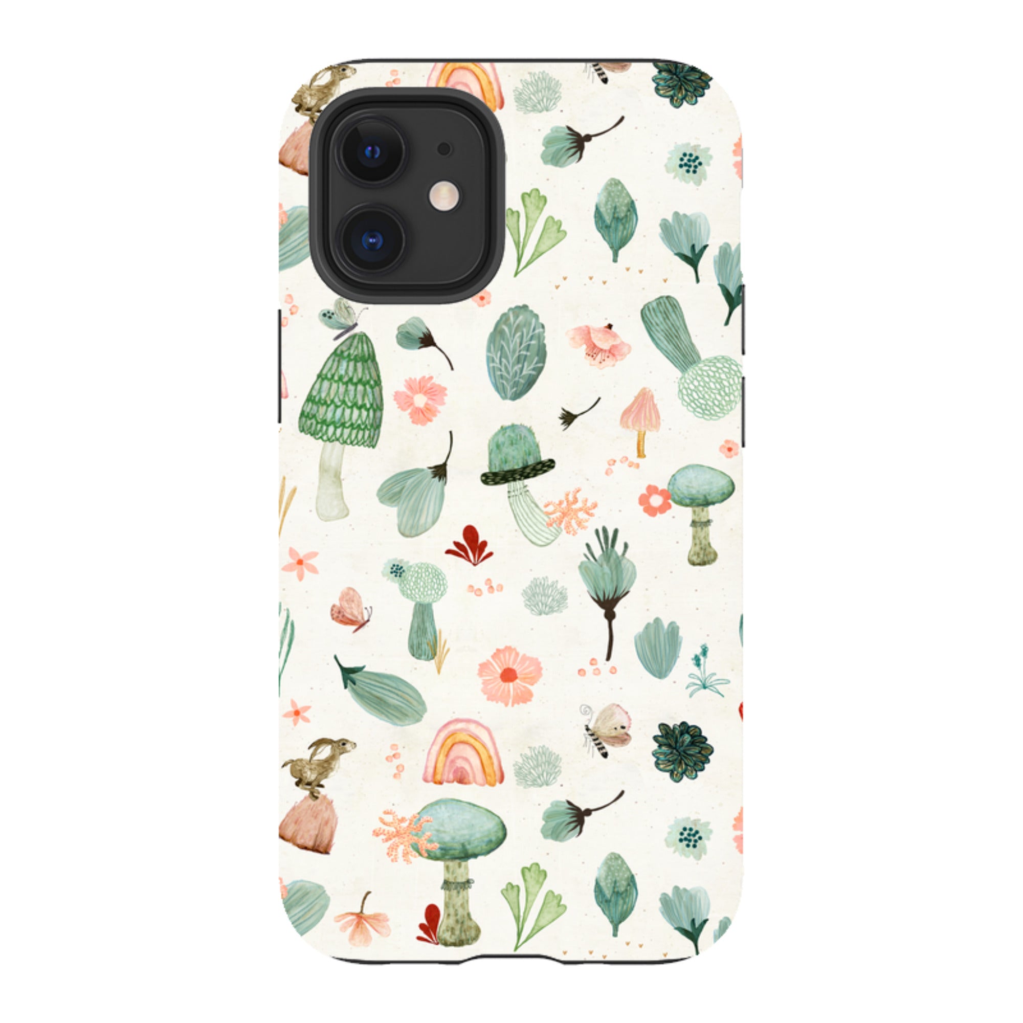 iPhone Tough Case - Mushroom World Cream By Katherine Quinn