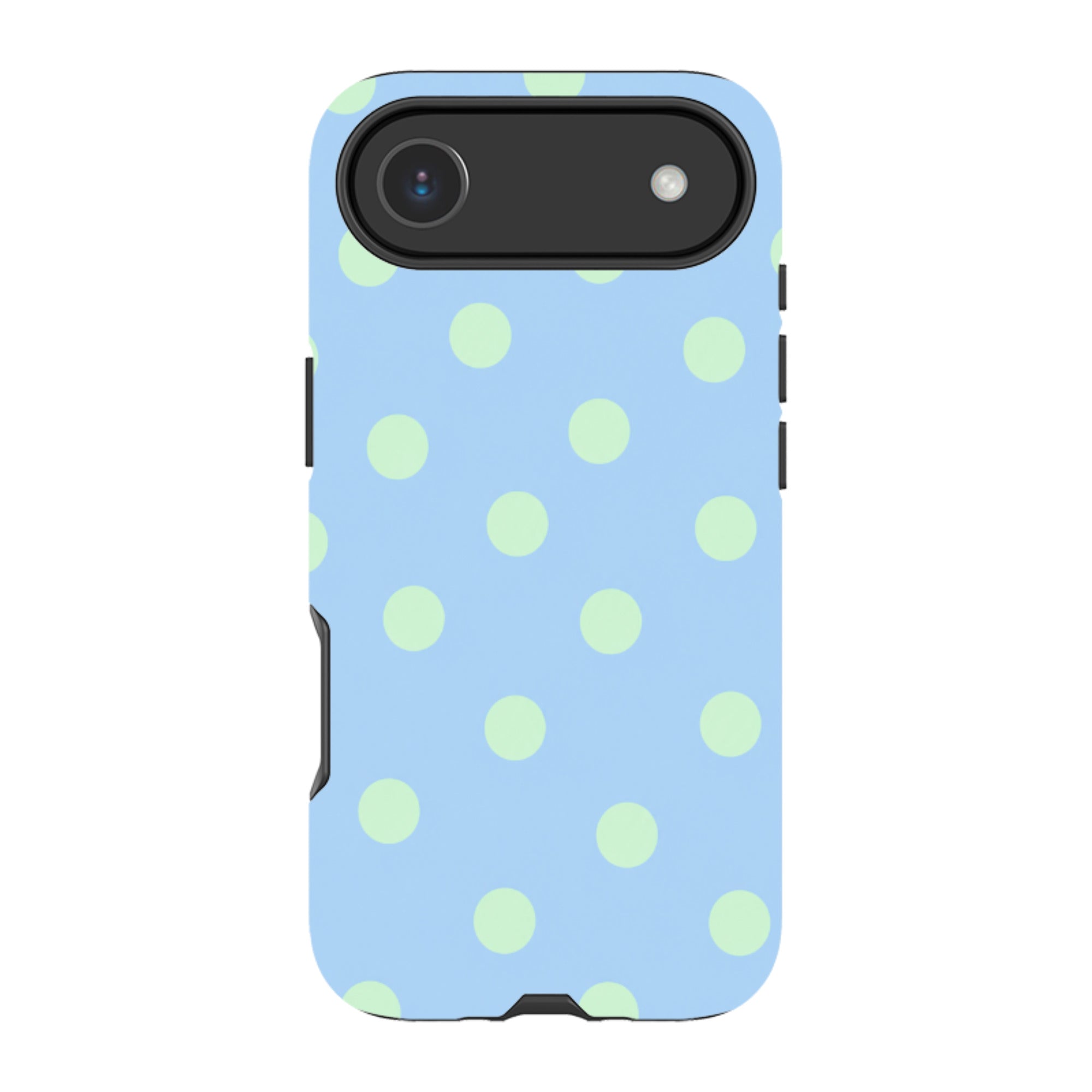 iPhone Tough Case - Sky Blue & Mint Green Polka Dot