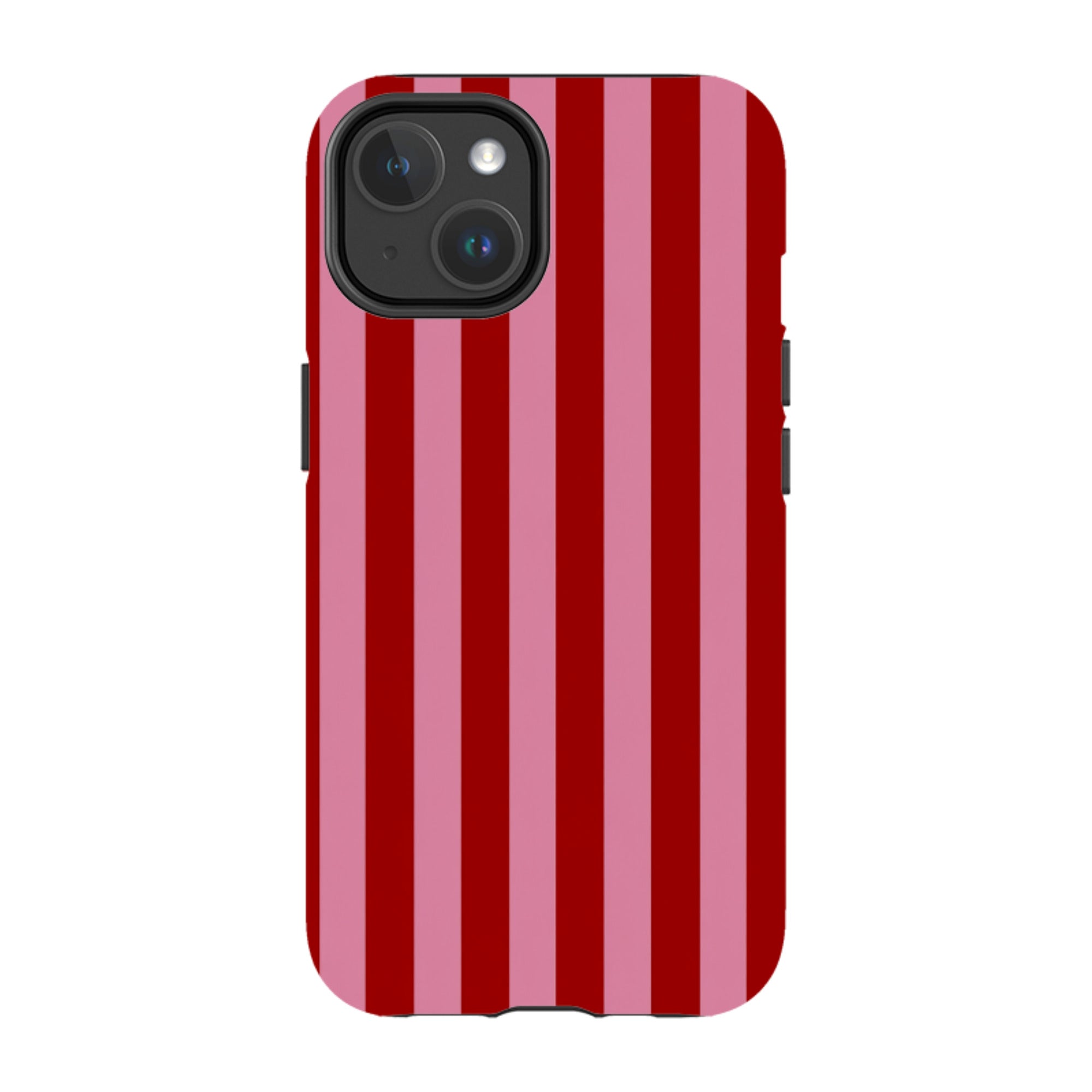 iPhone MagSafe Tough Case - Burgundy & Pink Stripe