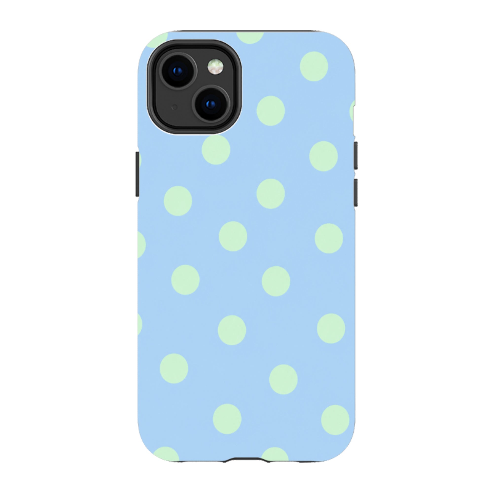 iPhone Tough Case - Sky Blue & Mint Green Polka Dot